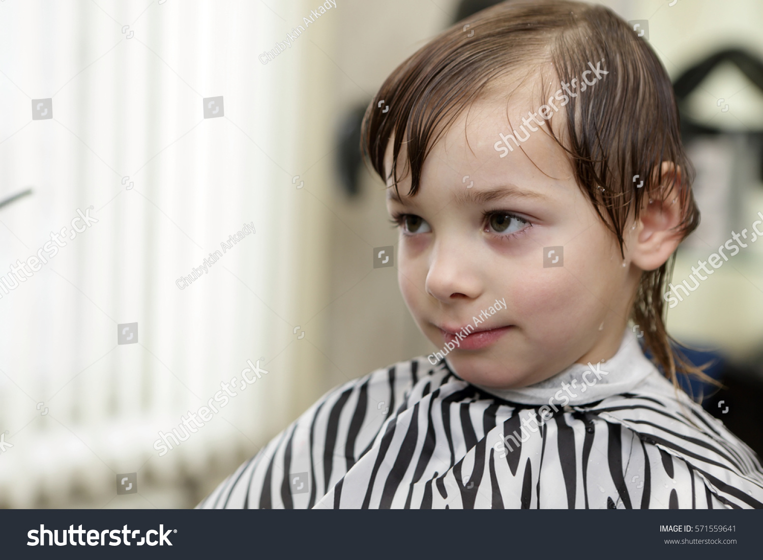 Portrait Child Barbershop Stock Photo 571559641 Shutterstock   Stock Photo Portrait Of A Child In The Barbershop 571559641 