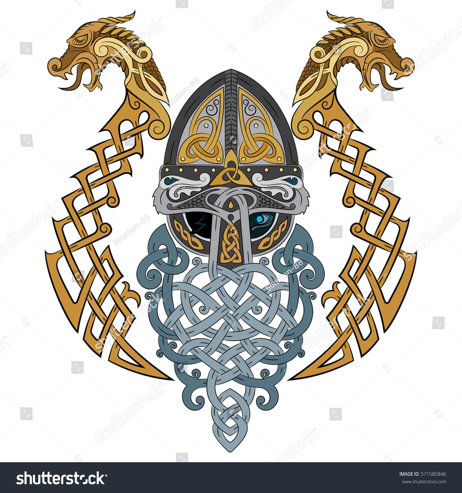 Odin Wotan Old Norse Germanic Mythology Stock Vector (Royalty Free ...