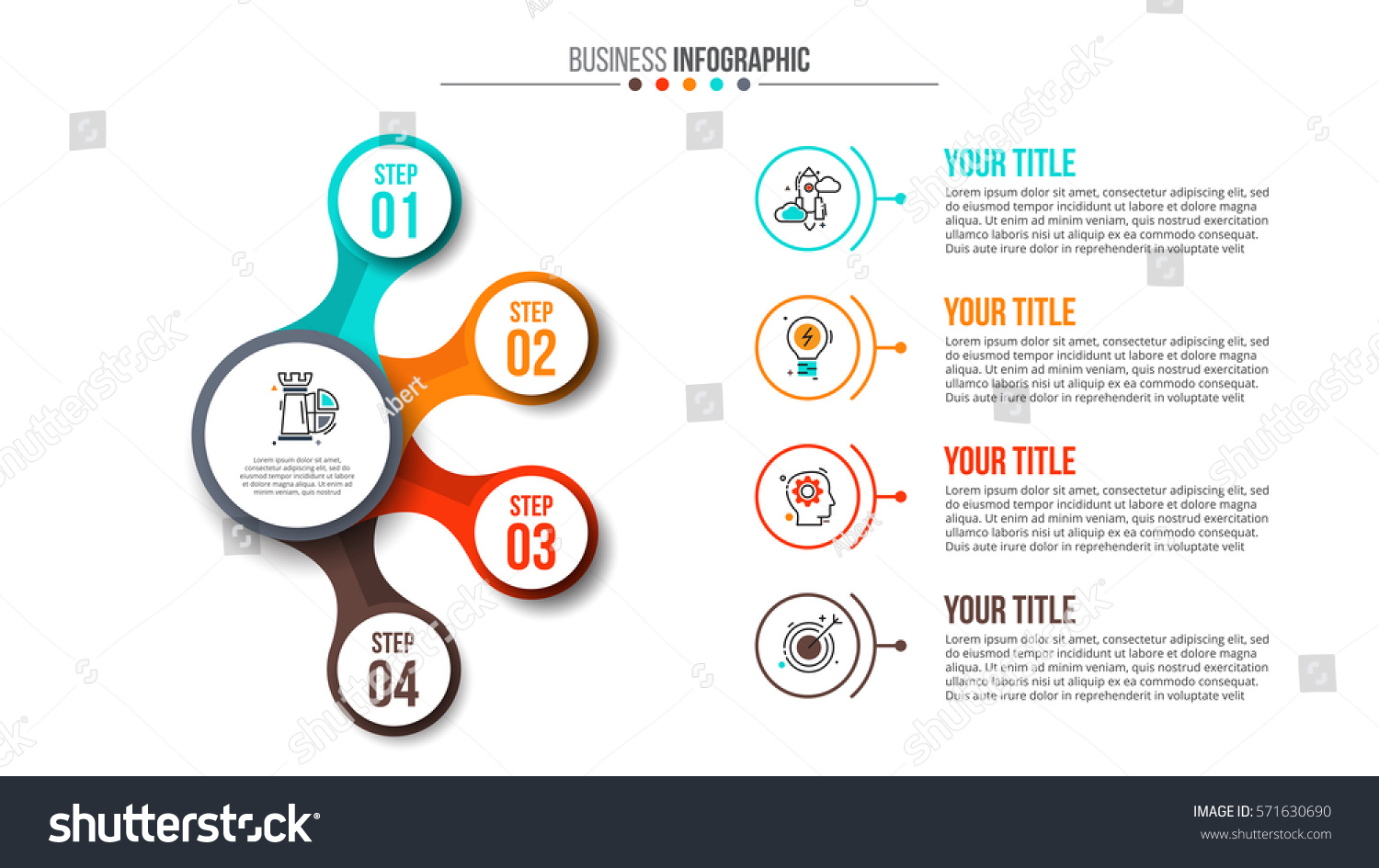 Business Data Visualization Abstract Flat Elements Stock Vector ...