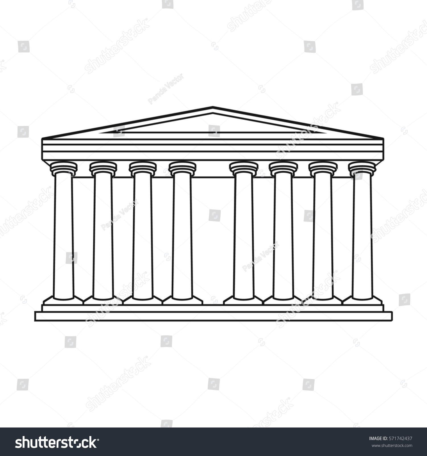 Древнегреческие храмы чёрно белые