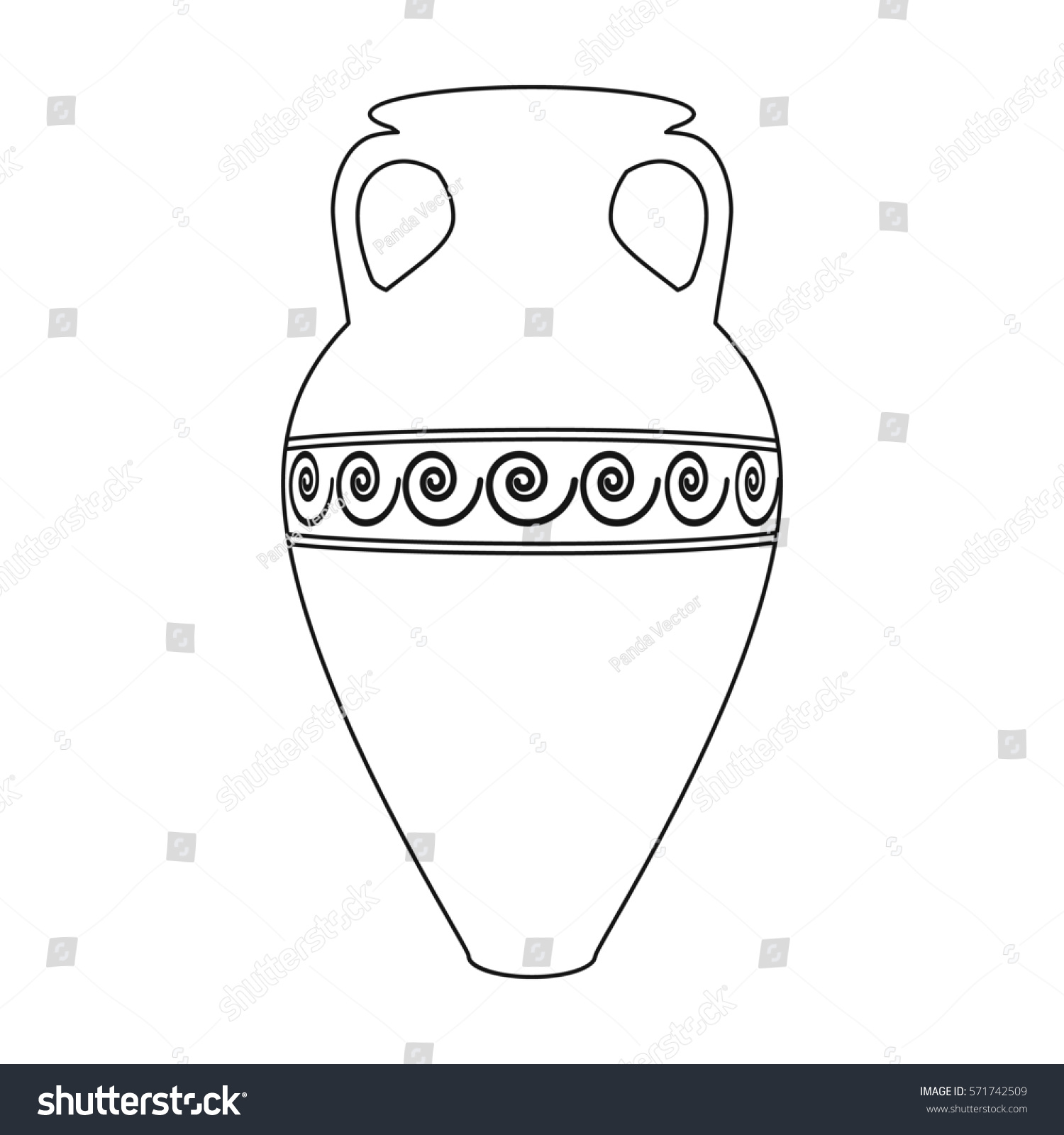 Древнегреческая ваза контур