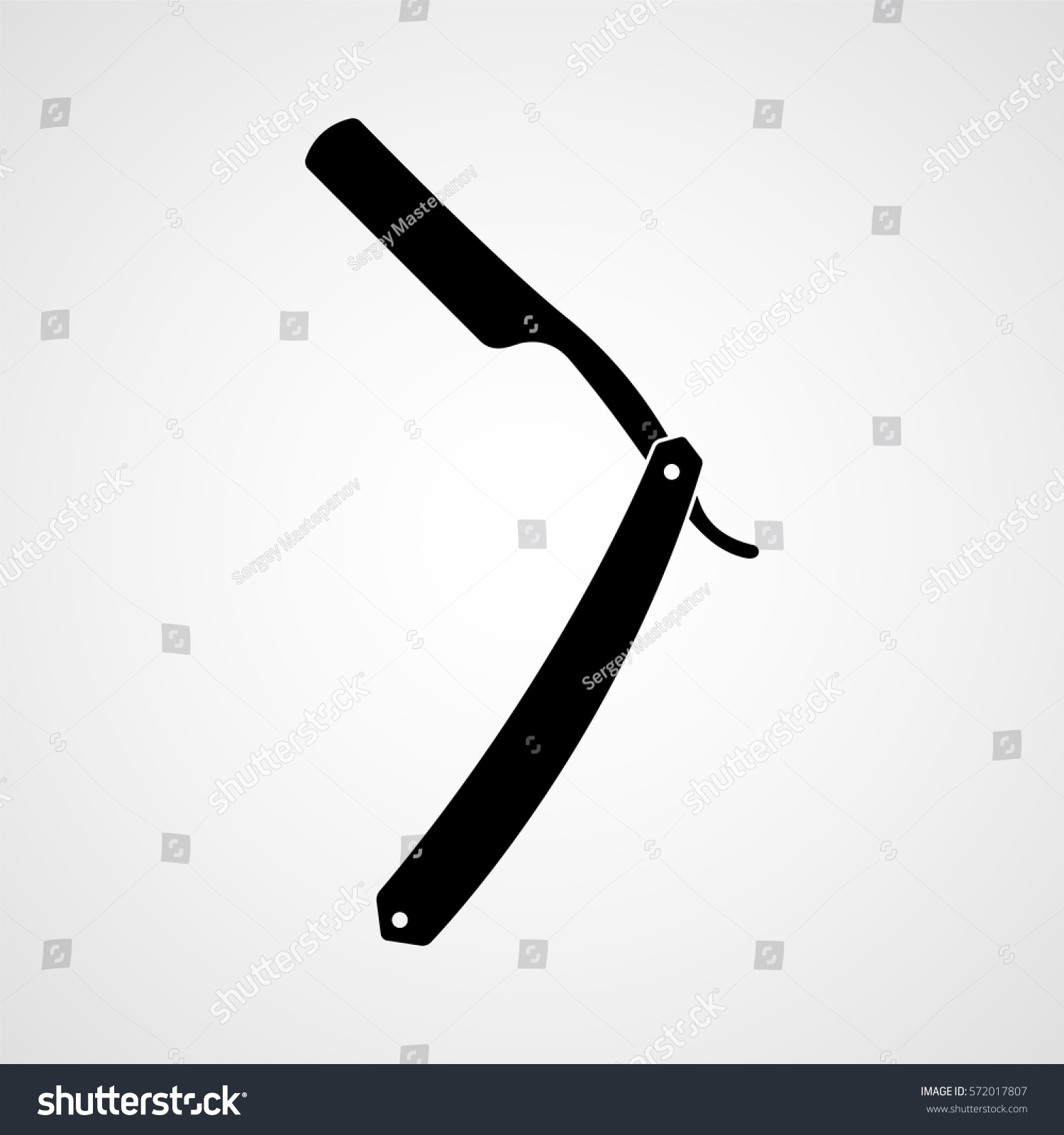 Straight Razor Black Icon Stock Vector (Royalty Free) 572017807 ...