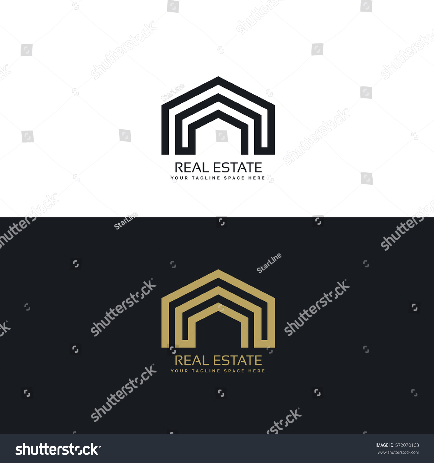 Minimal Line Real Estate Logo Design Stock Vector (Royalty Free ...