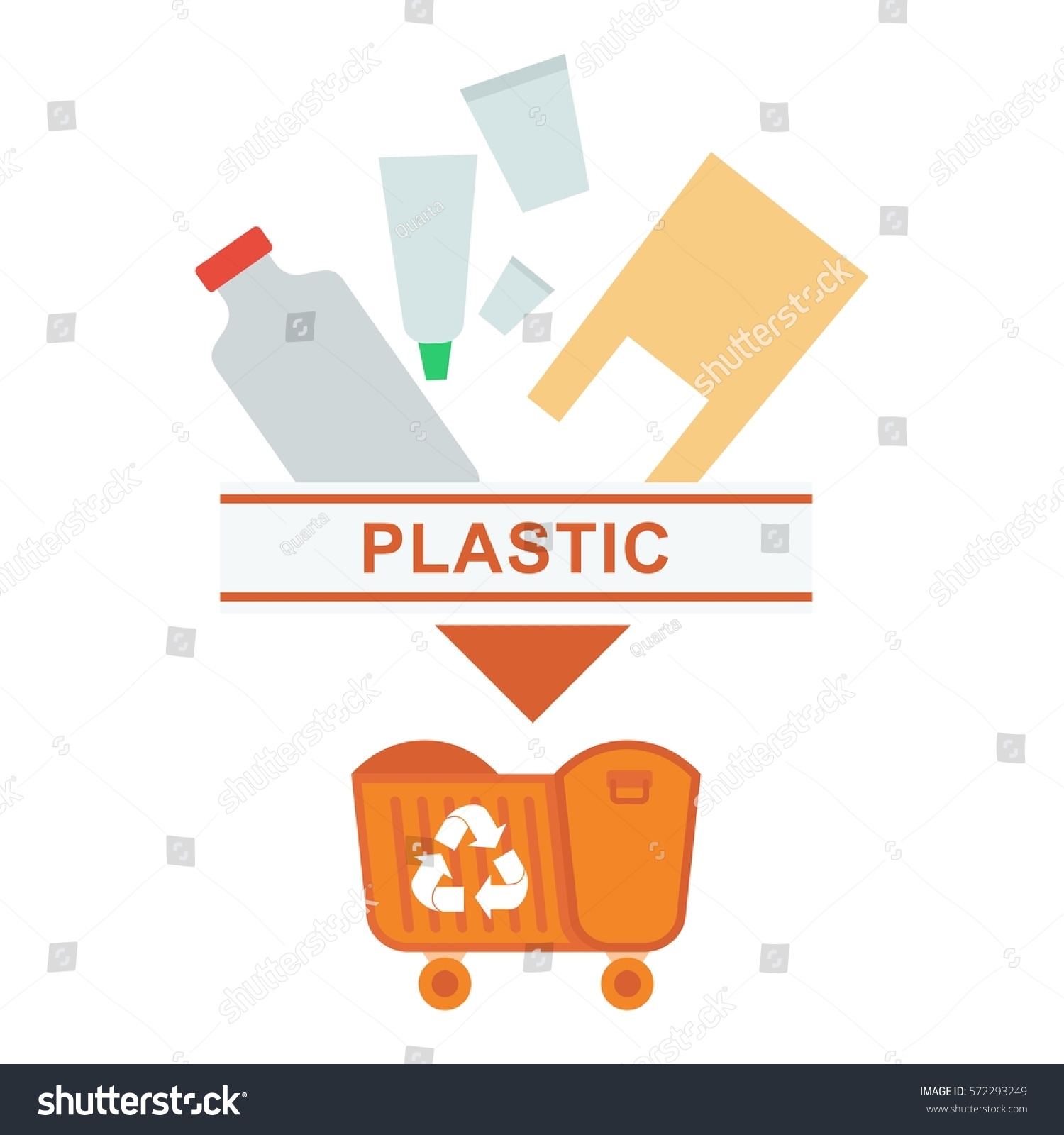 Recycling Plastic Garbage Waste Image Separation Stock Vector (Royalty ...