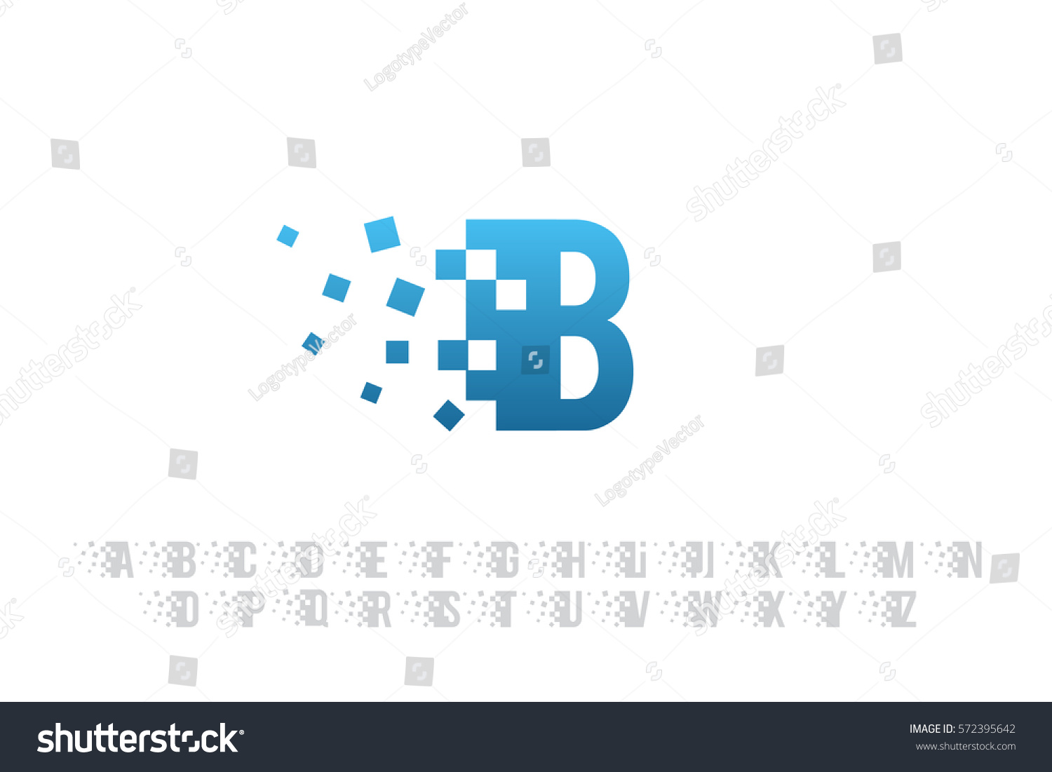 Pixel Art Design B Letter Logo Stock Vector (Royalty Free) 572395642 ...