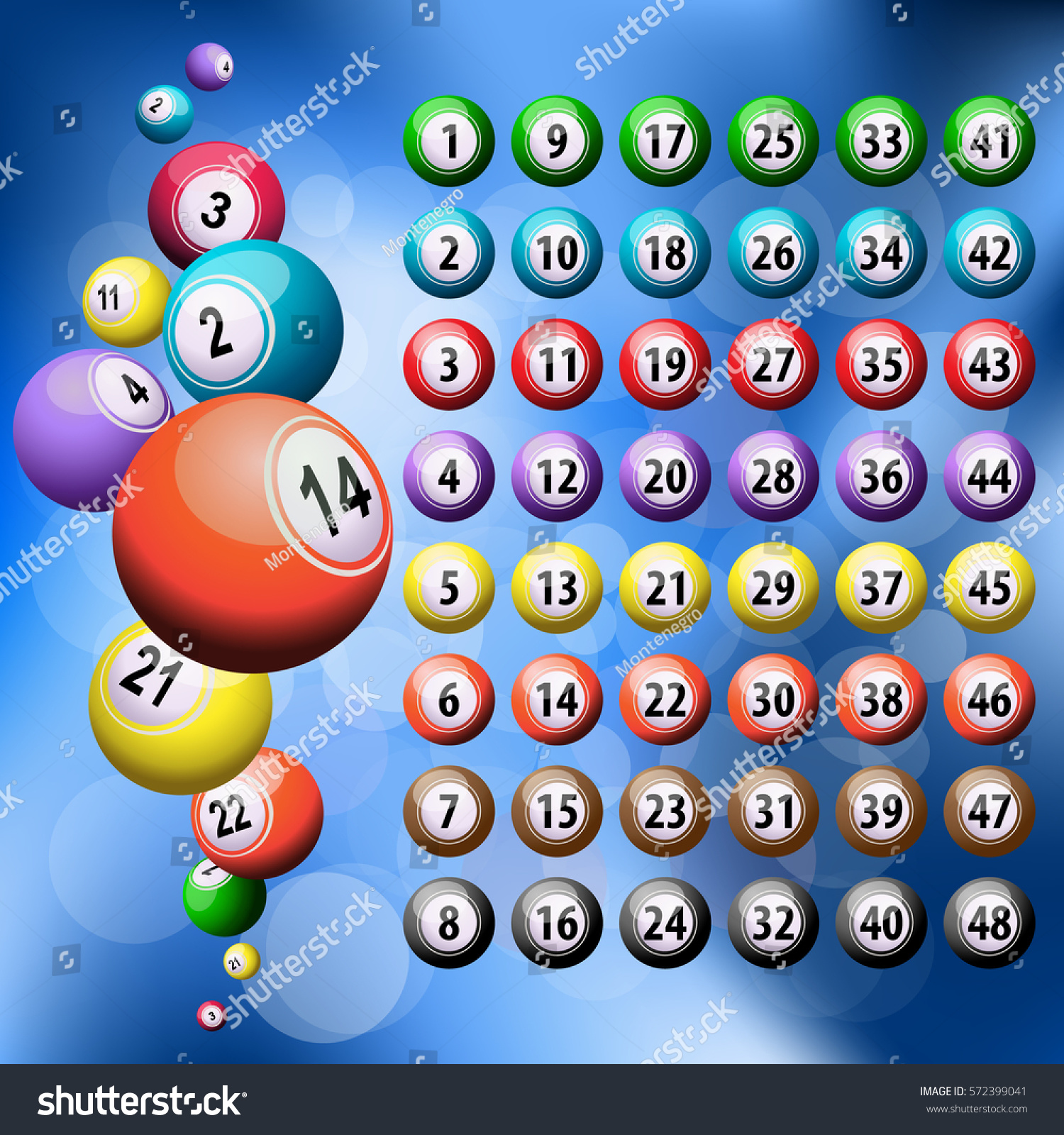 Lucky Six Balls Stock Vector (Royalty Free) 572399041 | Shutterstock