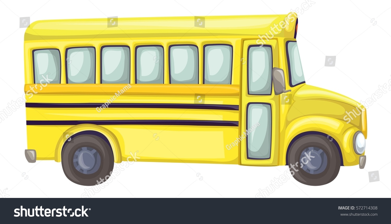 School Bus Long Side View Stock Vector (Royalty Free) 572714308 ...