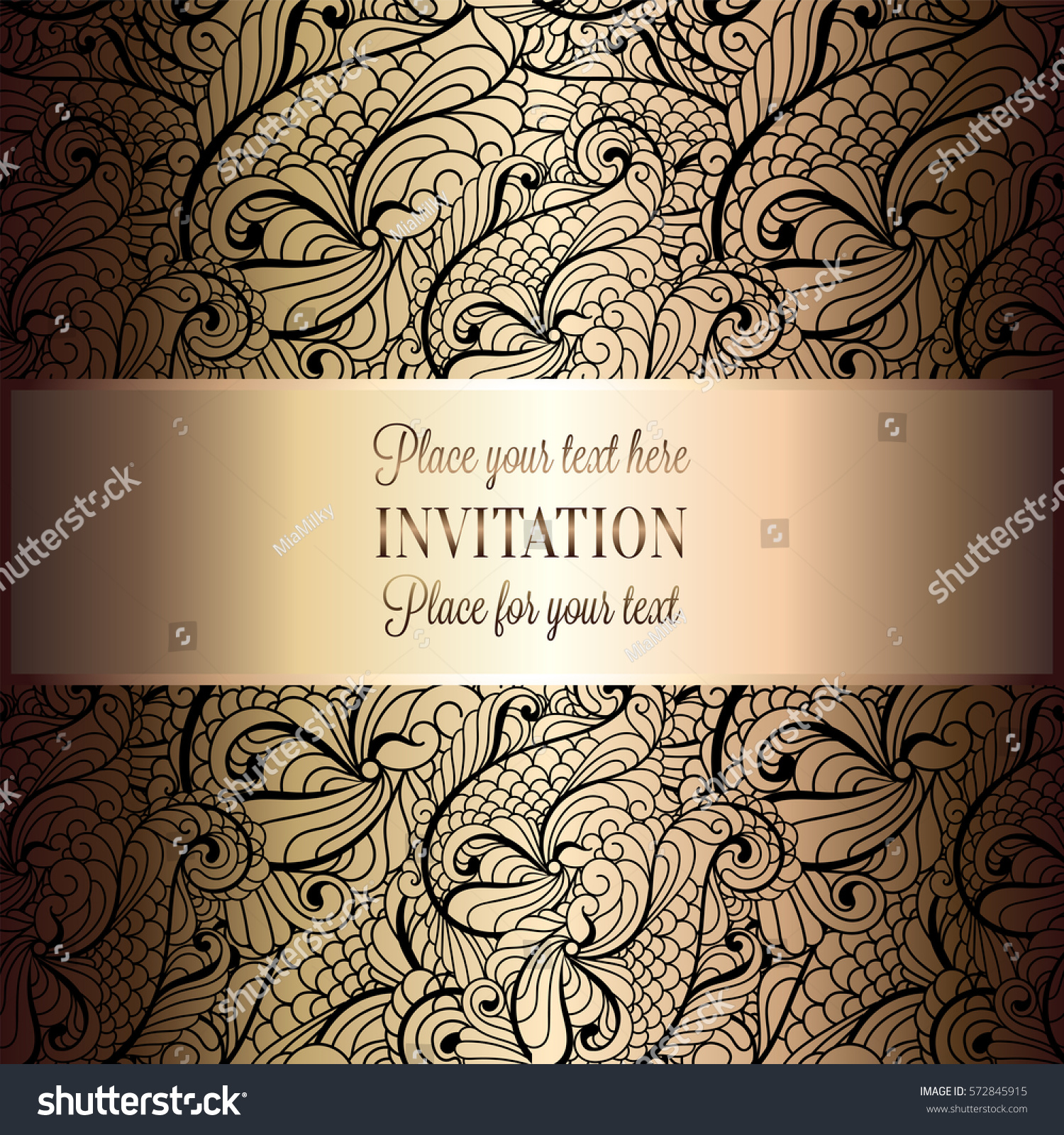 Baroque Background Antique Luxury Black Gold Stock Vector (Royalty Free ...