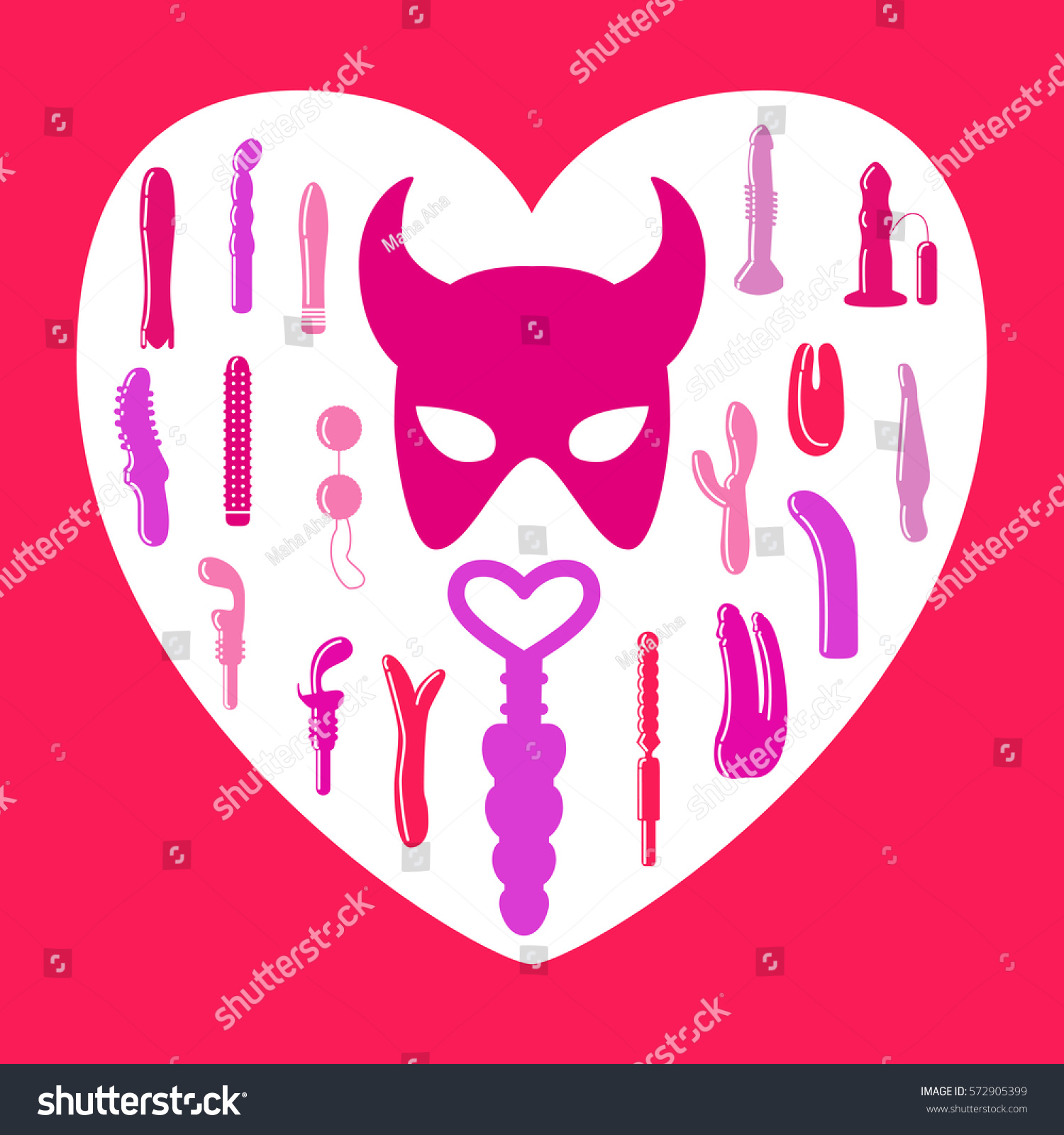 Adult Sex Toys Silhouettes Mask Different Stock Vector Royalty Free 572905399 Shutterstock 4953