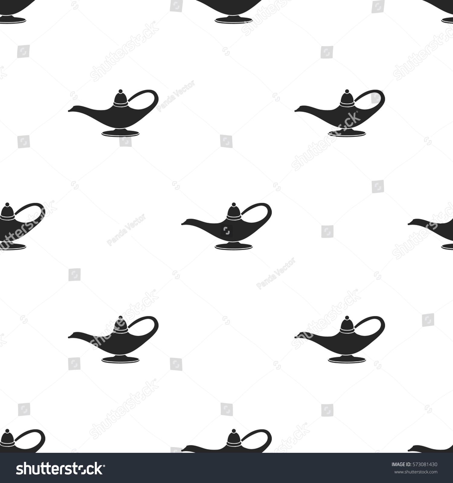 Genies Lamp Icon Black Style Isolated Stock Vector Royalty Free