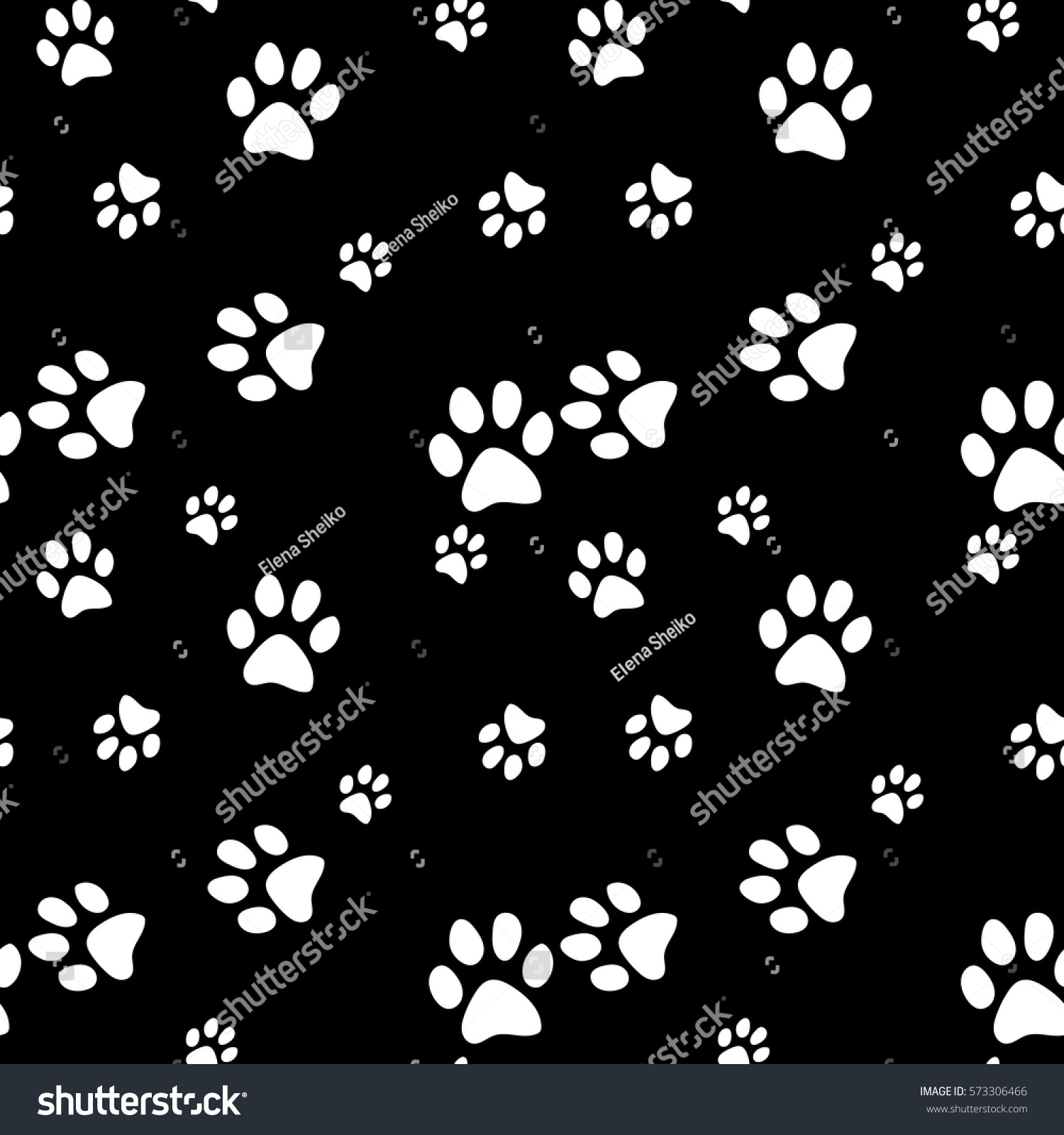 Paw Print Seamless Vector Background Stock Vector (Royalty Free ...