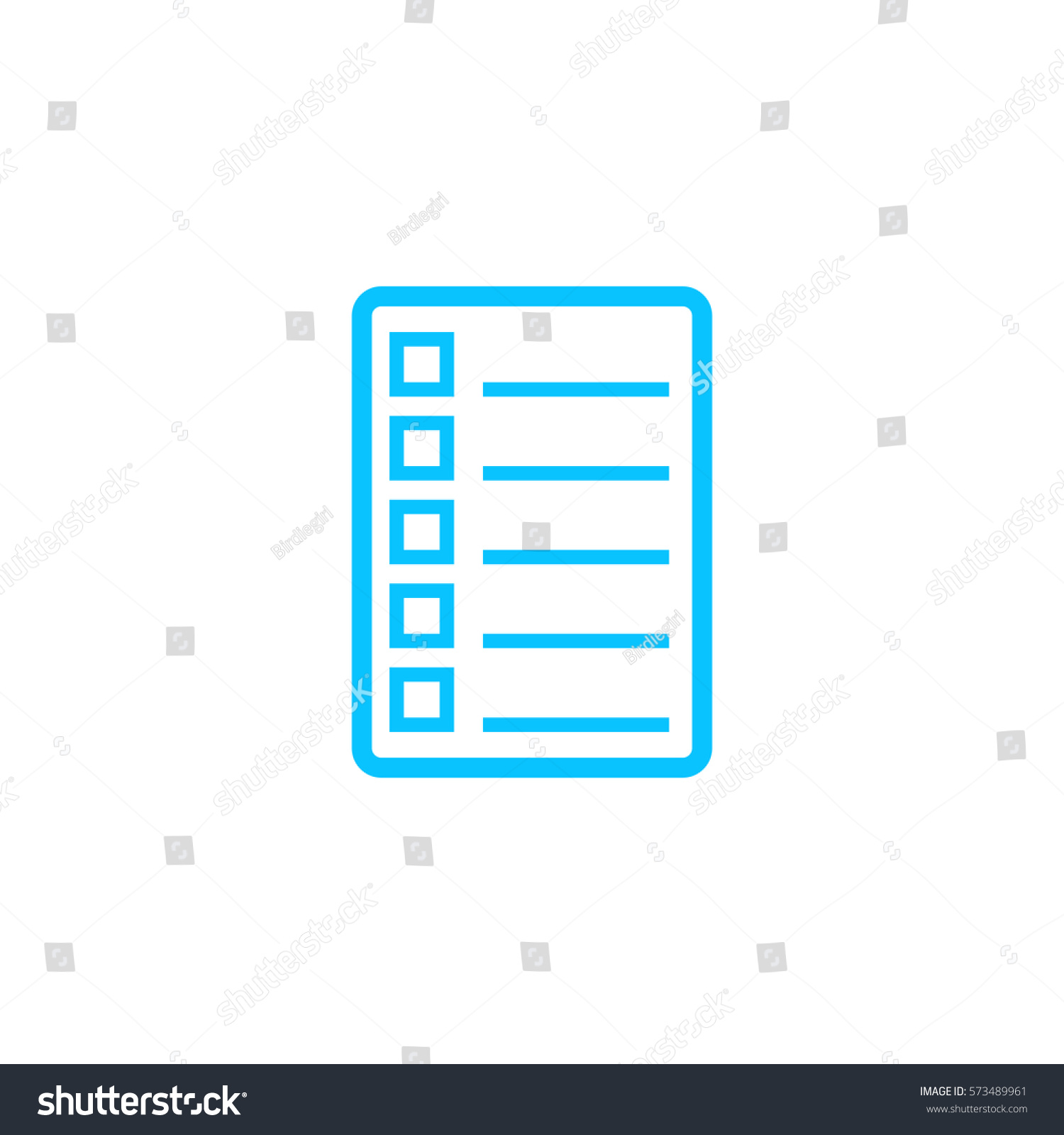 Check List Icon Flat Blue Pictogram Stock Vector (Royalty Free ...