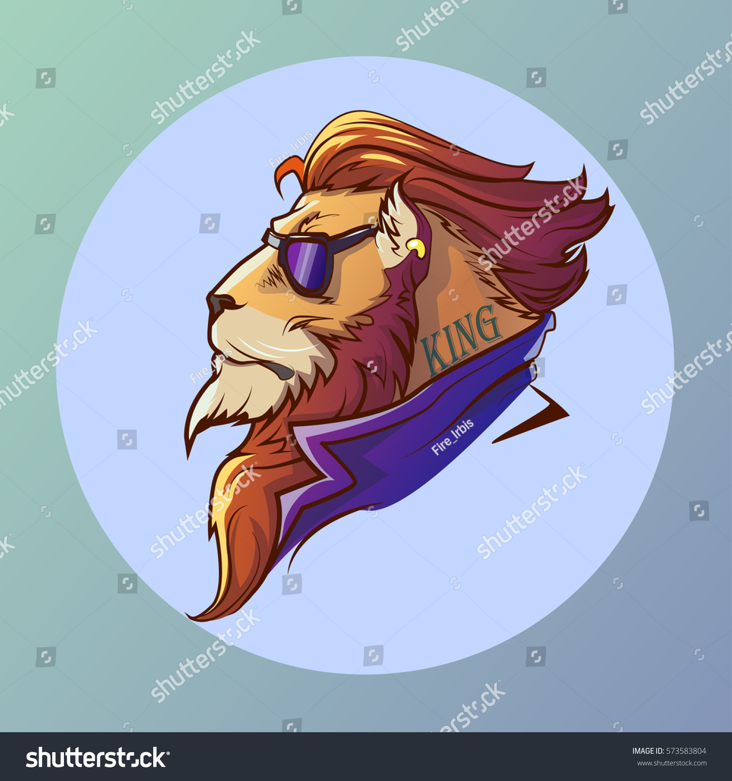 Cartoon Illustration Lion Glasses Stock Vector (Royalty Free) 573583804 ...