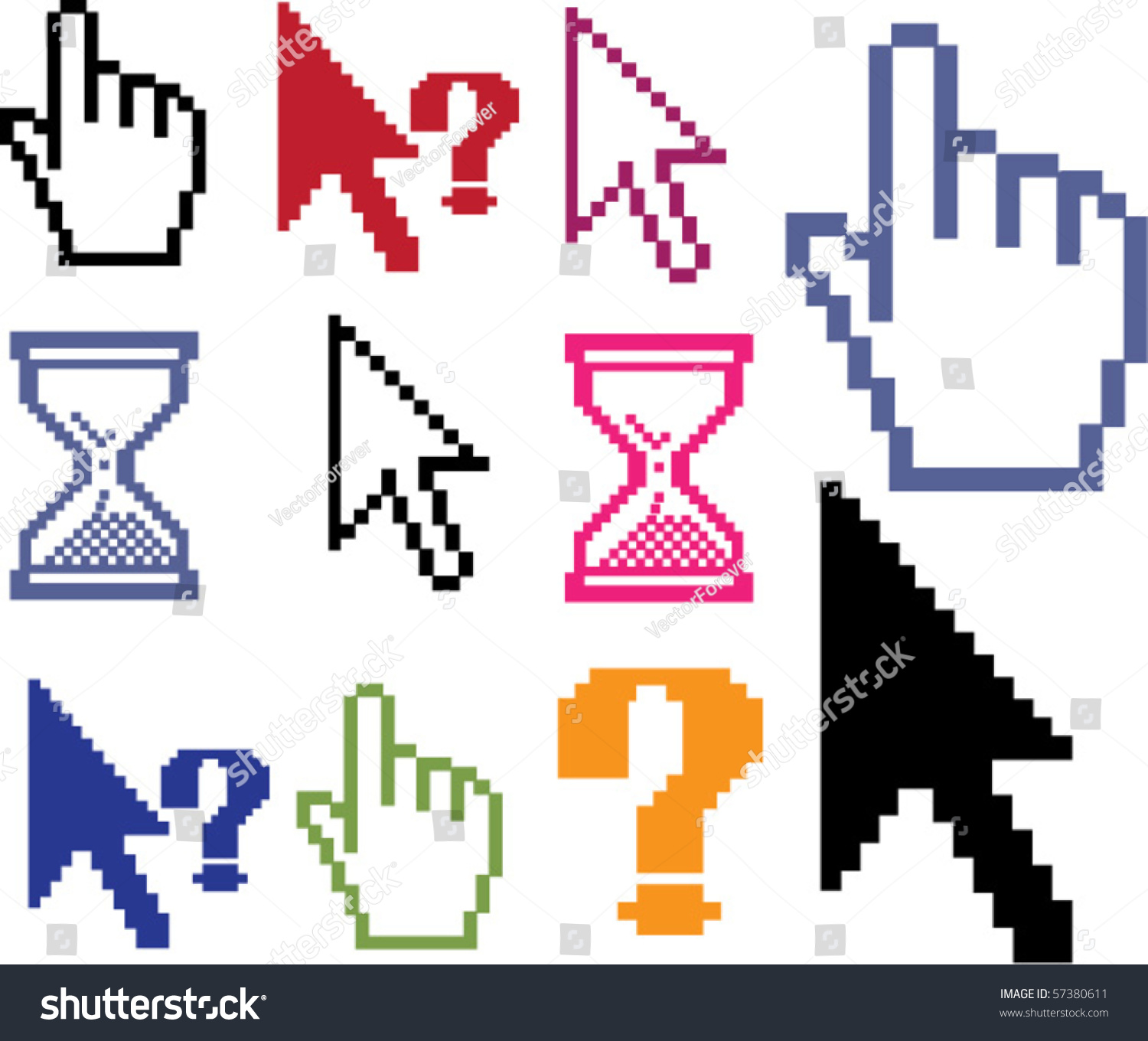 Mega Cursors Vector Stock Vector (Royalty Free) 57380611 | Shutterstock