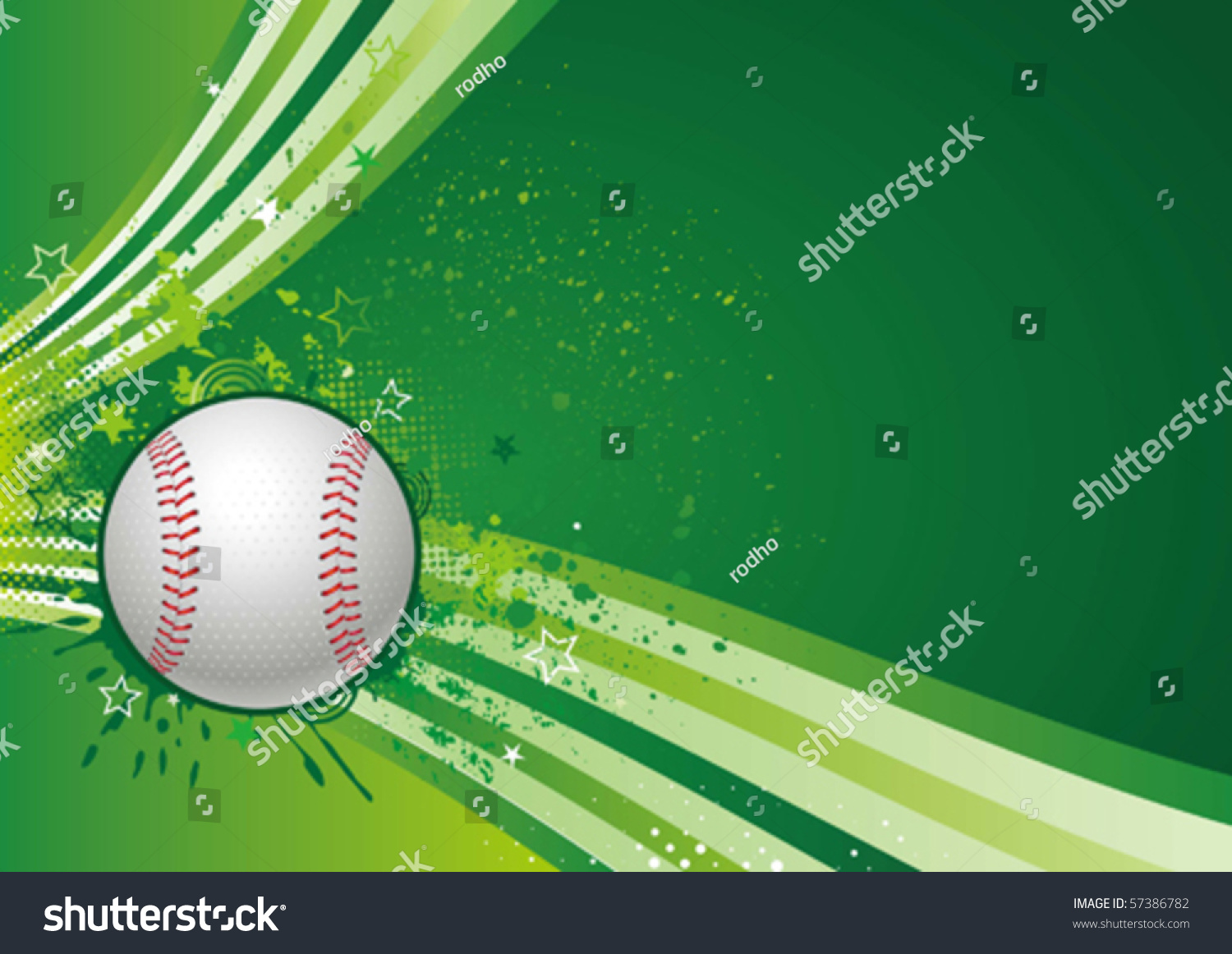 Baseball Sport Design Elementgreen Background Stock Vector (royalty 