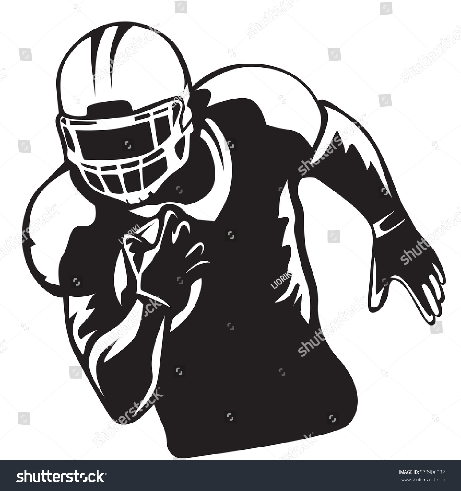 American Football Player Quarterback Isolated On Stock Vector (Royalty ...