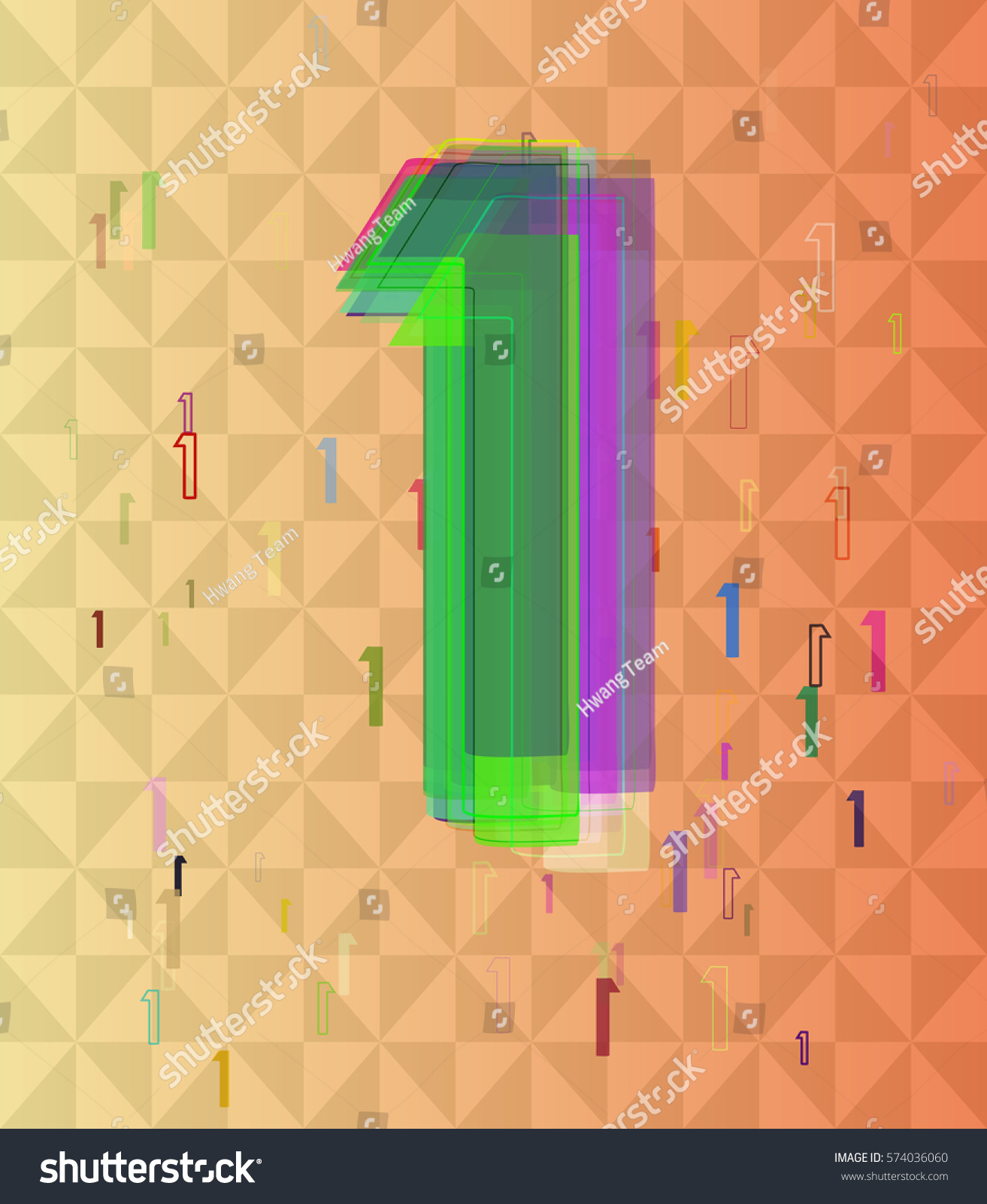 1 Number Template Background Stock Vector (Royalty Free) 574036060