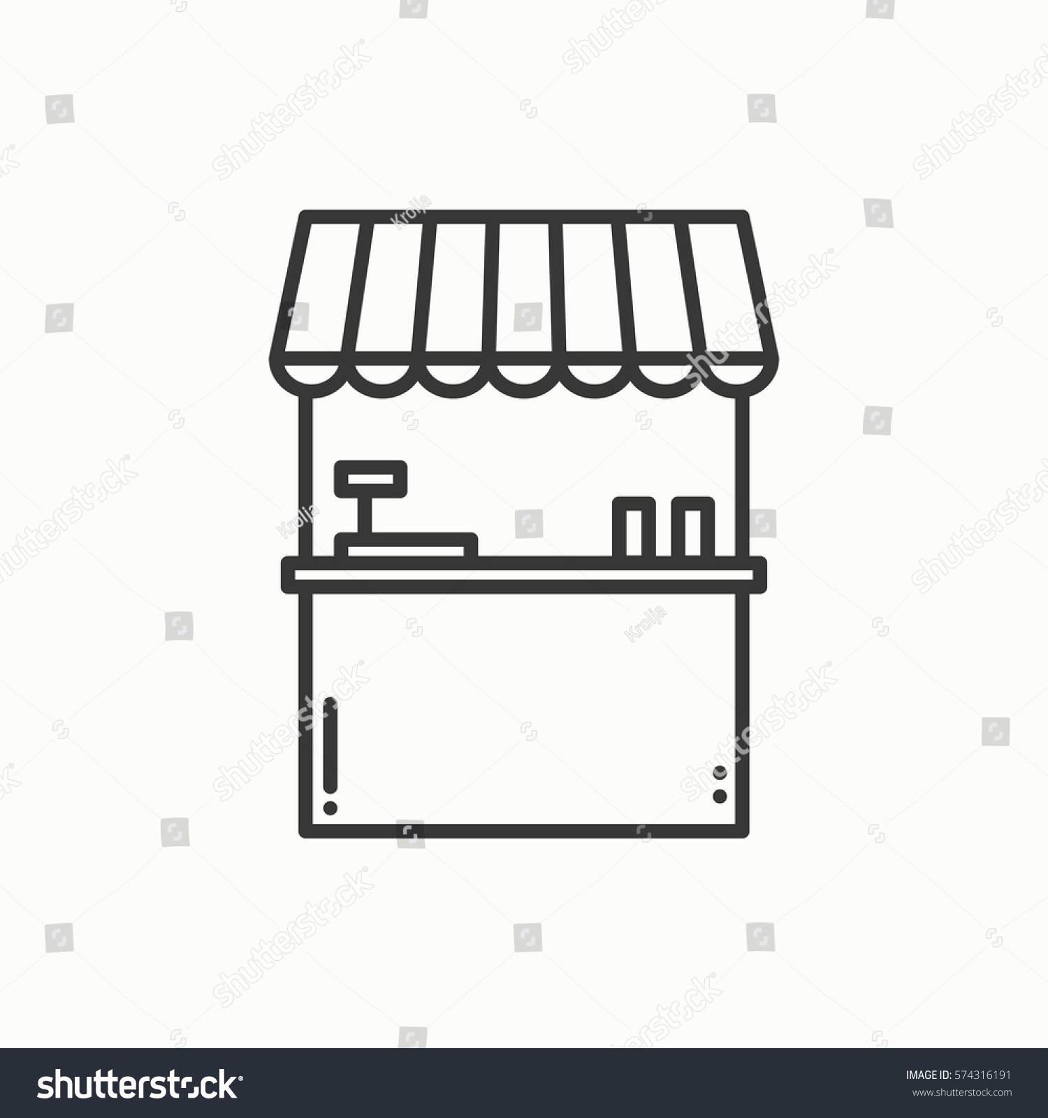 Street Food Retail Thin Line Icons Stock Vector (Royalty Free ...