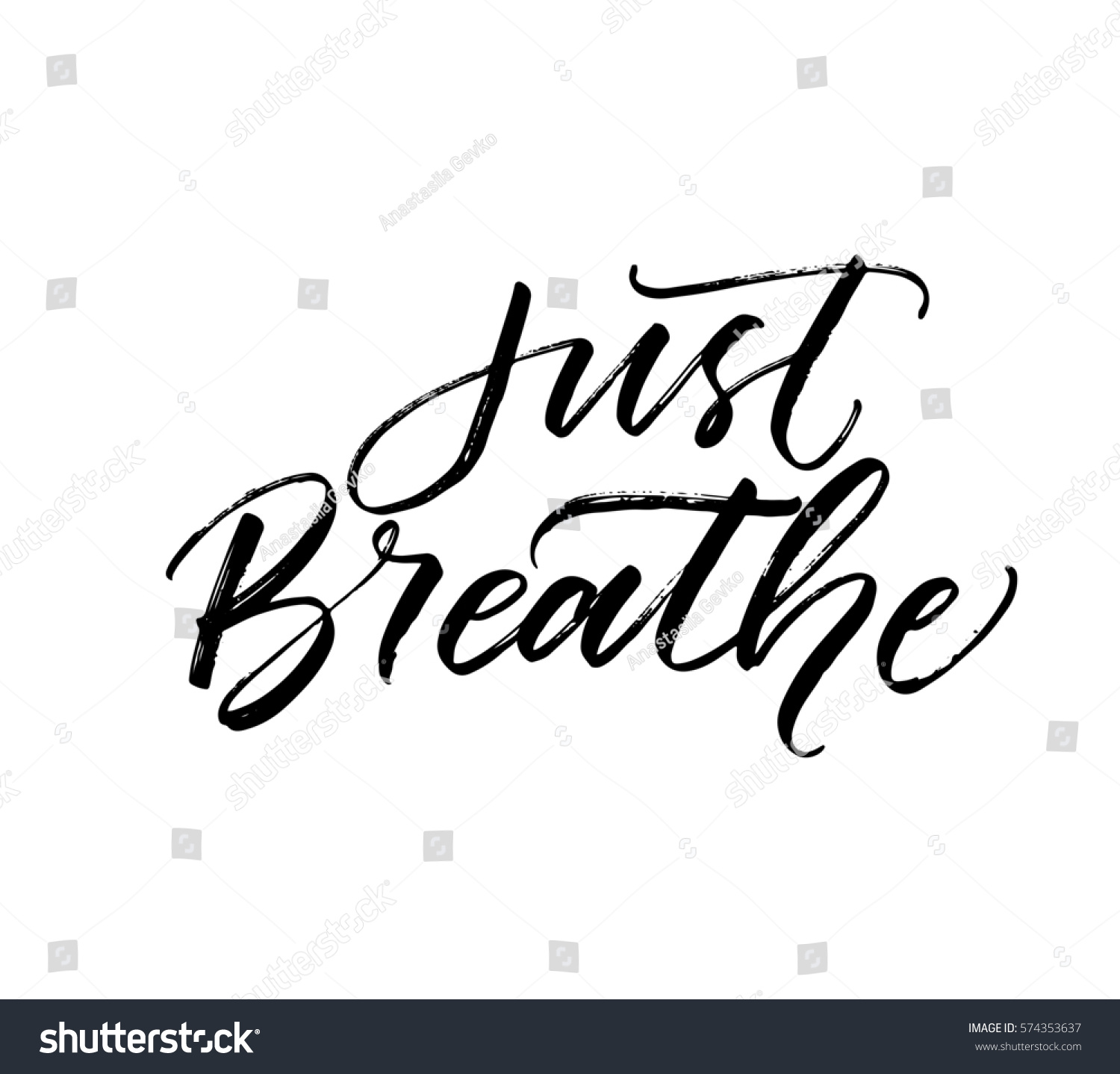 Just Breathe Postcard Ink Illustration Modern Stock Vector (Royalty ...