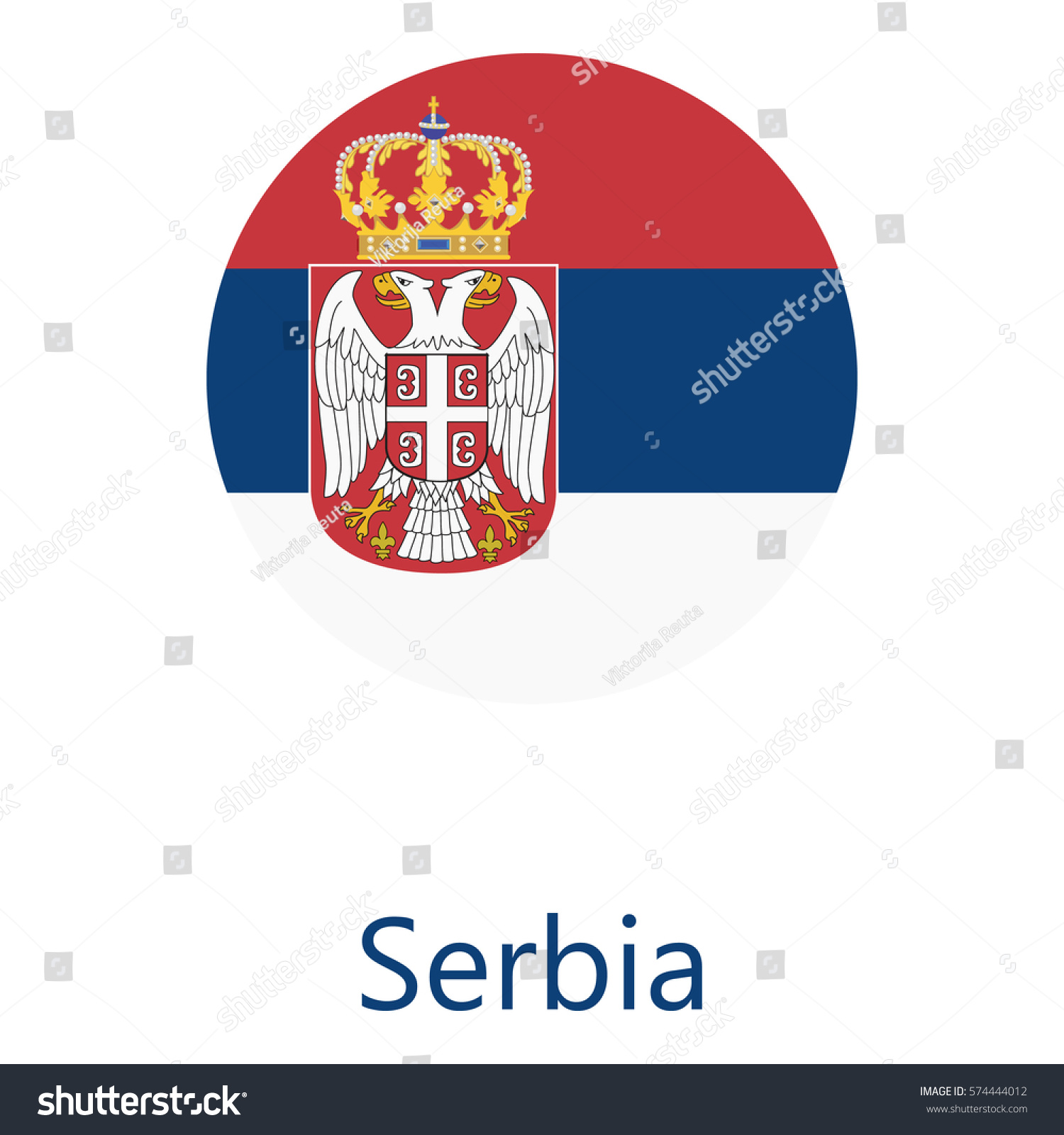 Vector Illustration Flag Serbia Icon Round Stock Vector (Royalty Free ...