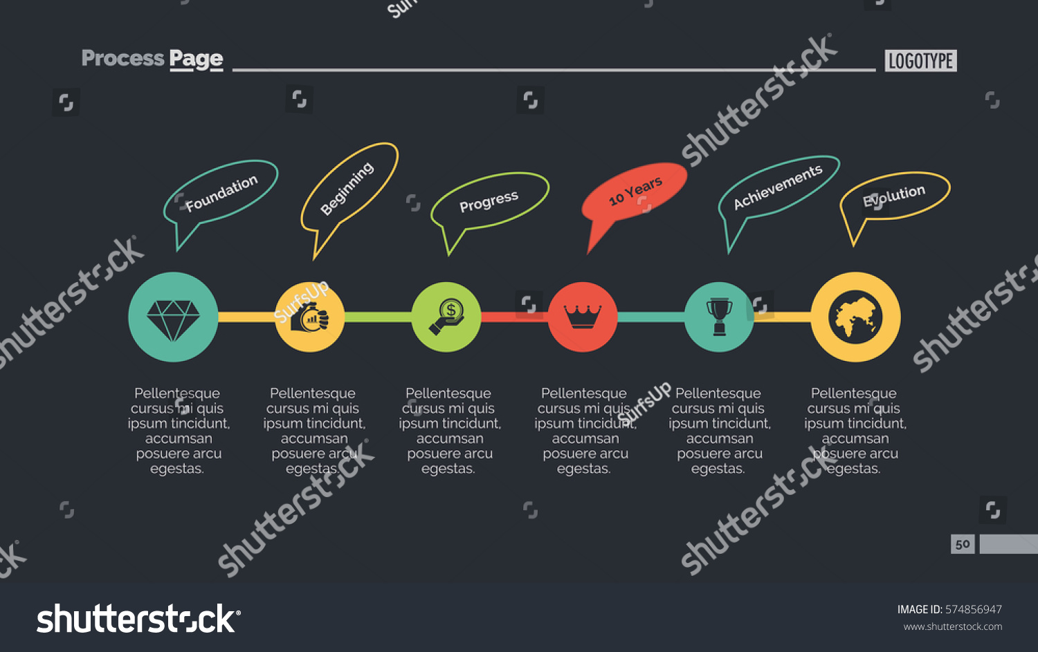 Process Chart Slide 2 Stock Vector (Royalty Free) 574856947 | Shutterstock