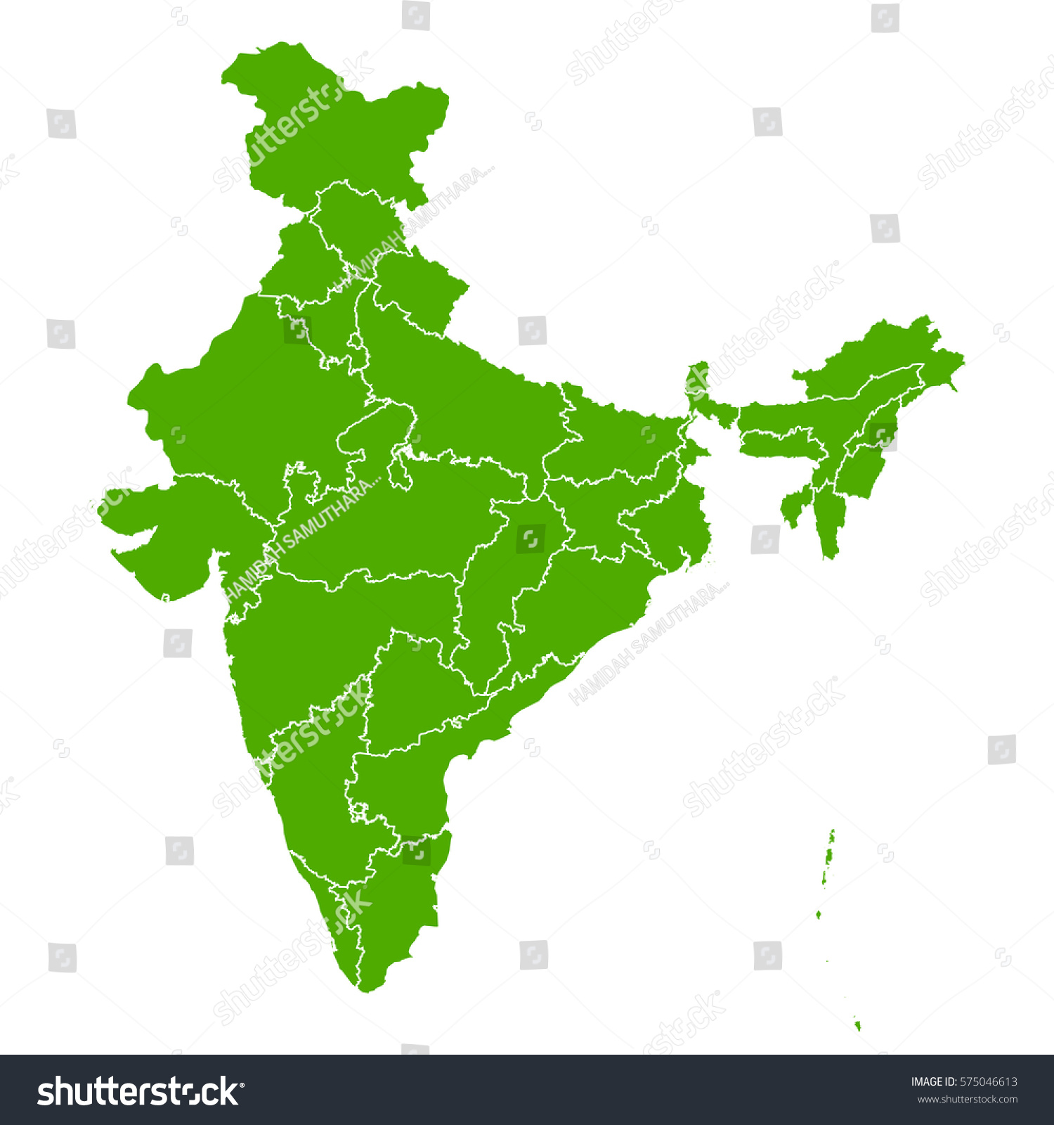 India Green Map Stock Vector (Royalty Free) 575046613 | Shutterstock