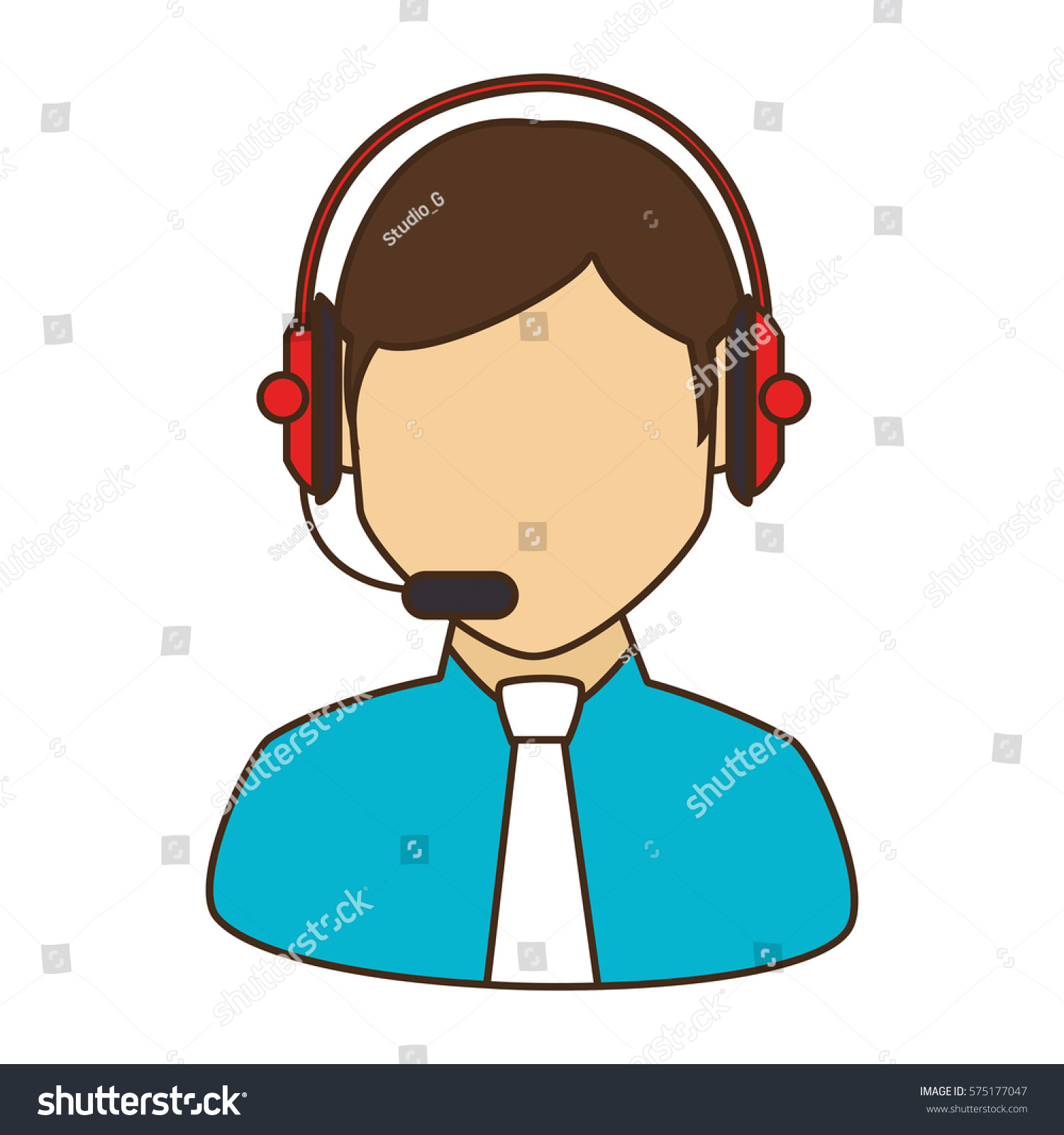 Call Center Agent Character Stock Vector (Royalty Free) 575177047 ...