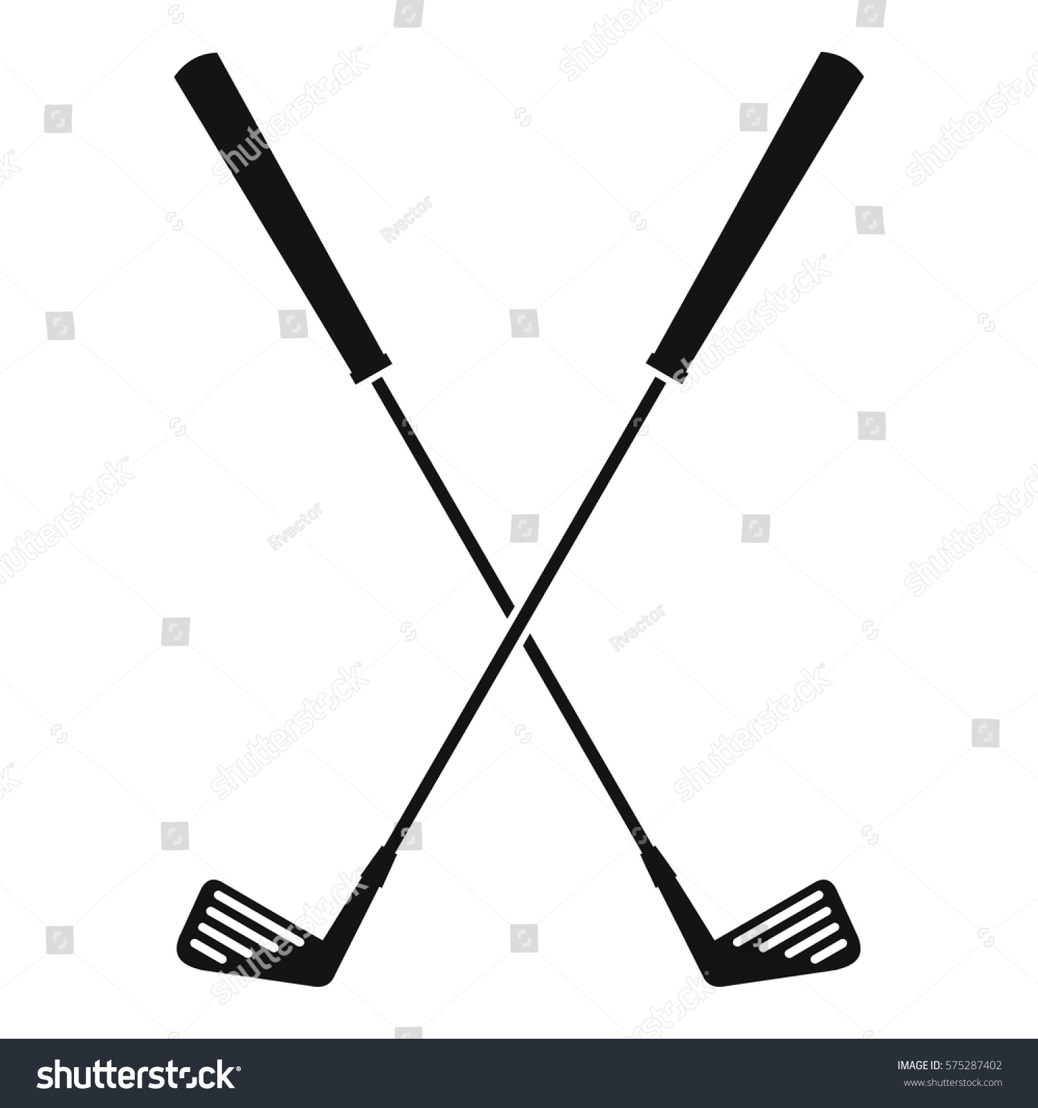 Two Golf Clubs Icon Simple Illustration Stock Vector (Royalty Free ...