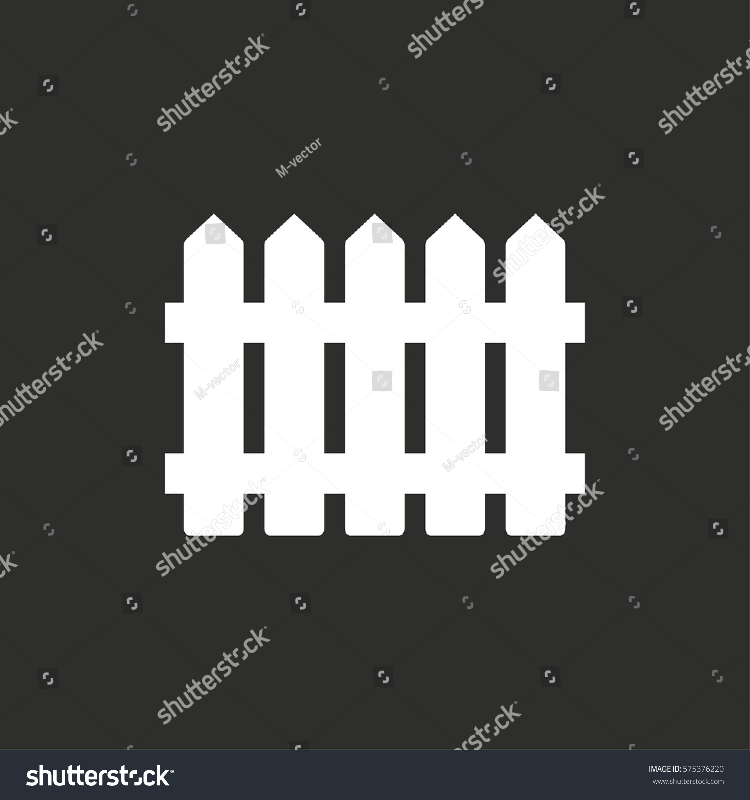 Fence Vector Icon White Illustration Isolated Stock Vector (Royalty ...