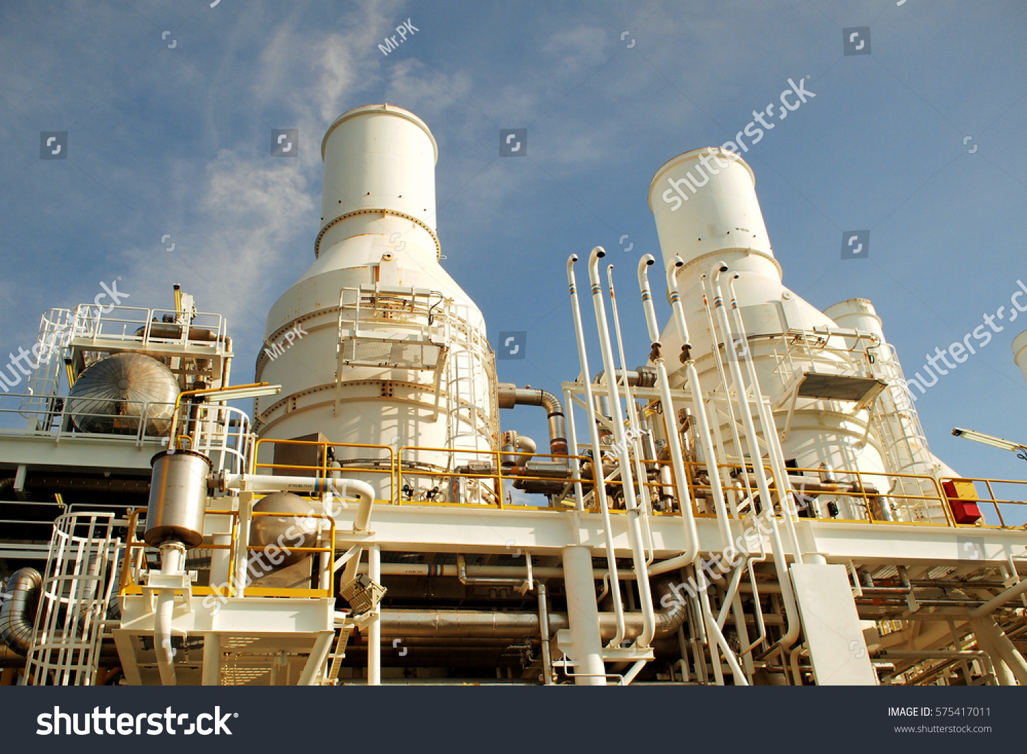 Exhaust Gas Turbine Engine Offshore Oil Stock Photo 575417011 ...