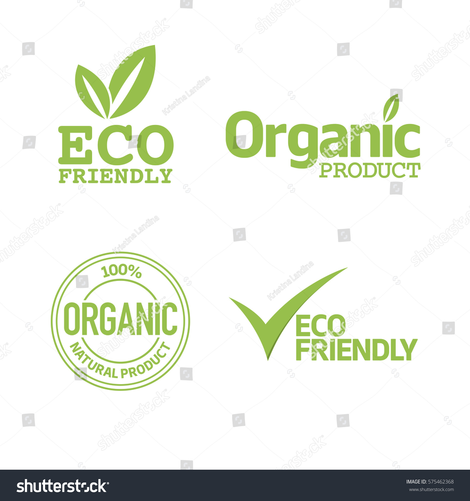 Set Eco Friendly Organic Labels Stock Vector (Royalty Free) 575462368 ...