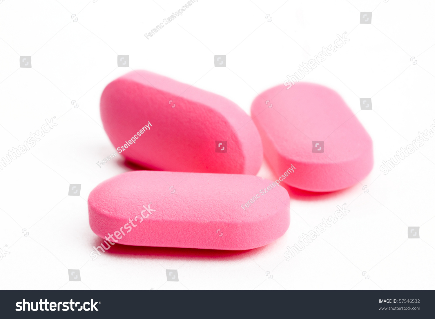 Closeup Three Pink Pills: стоковая фотография (редактировать), 57546532.