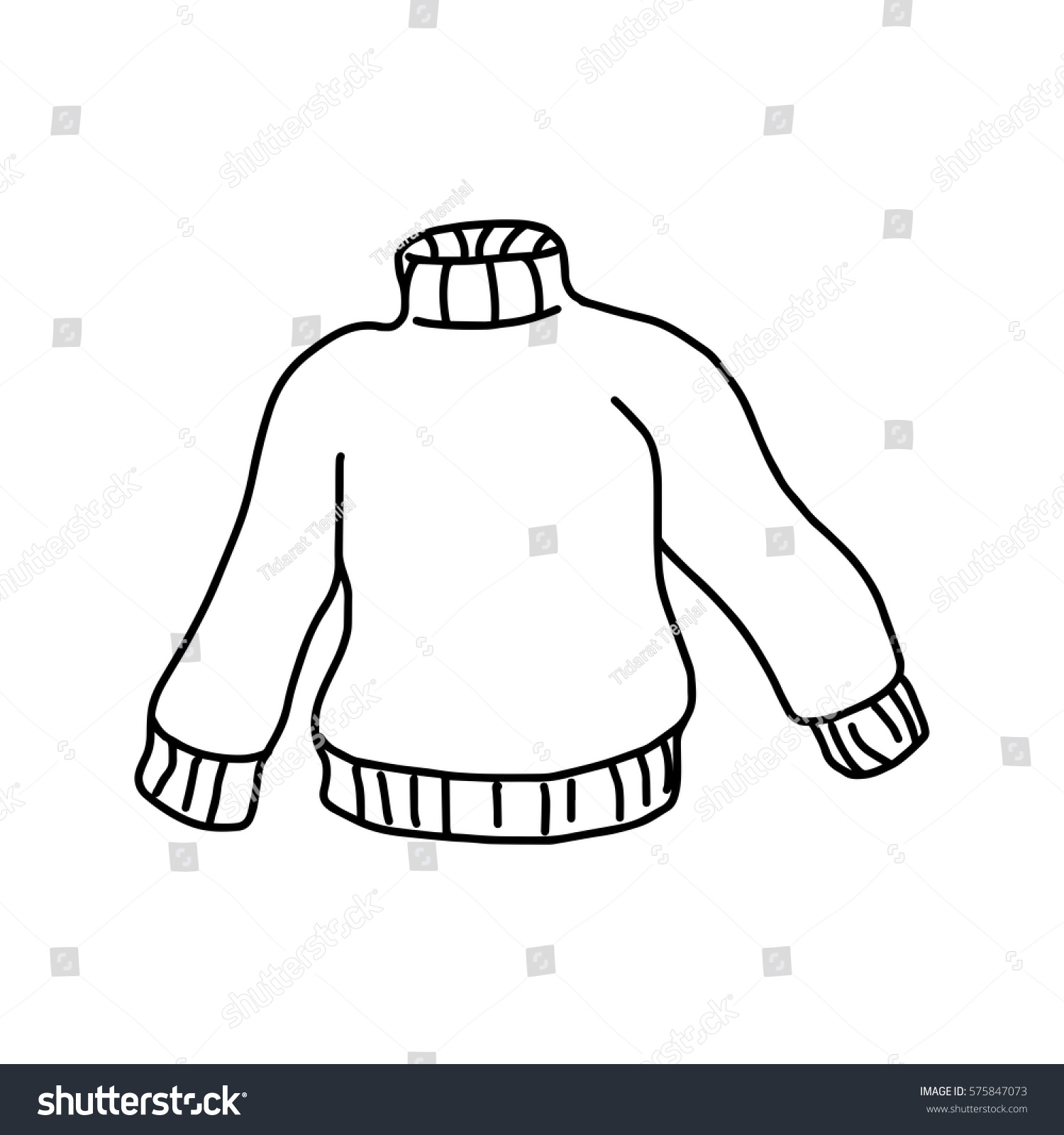 Vector Illustration Hand Drawn Sketch Pullover Stock Vector (Royalty ...