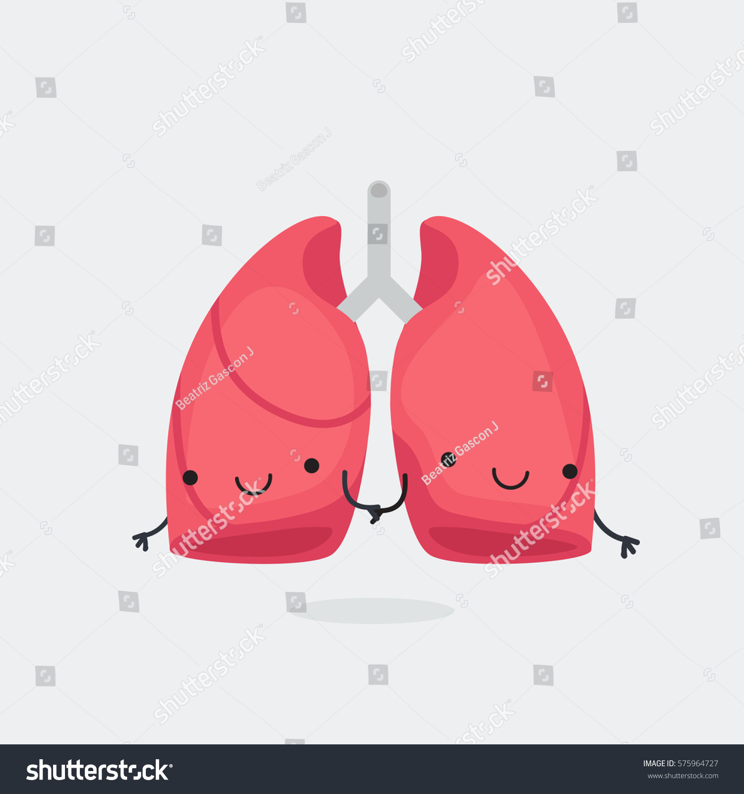 Happy Lungs Vector Illustration Stock Vector (Royalty Free) 575964727 ...