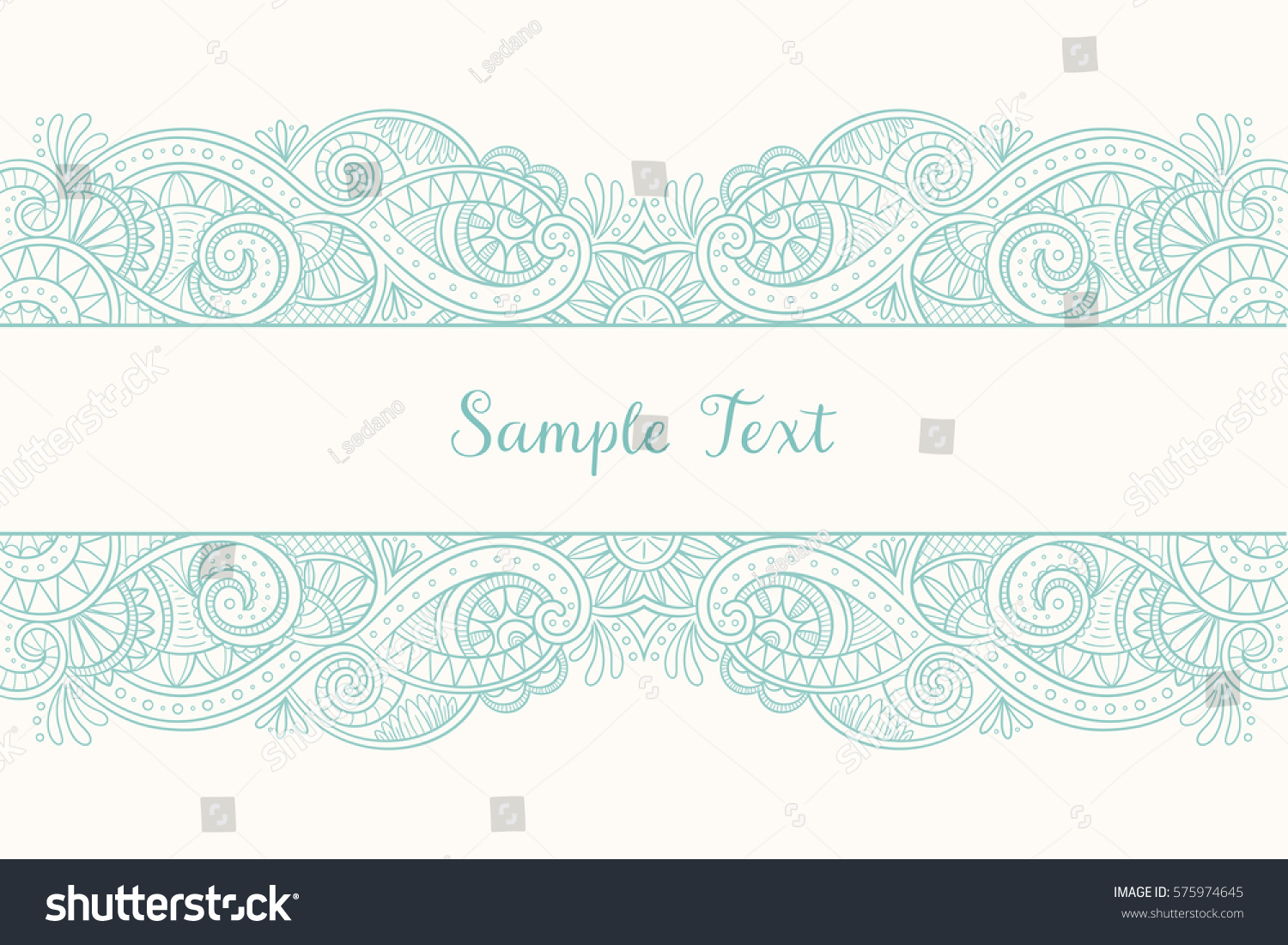 Hand Drawn Lace Pattern Design Border Stock Vector (Royalty Free ...