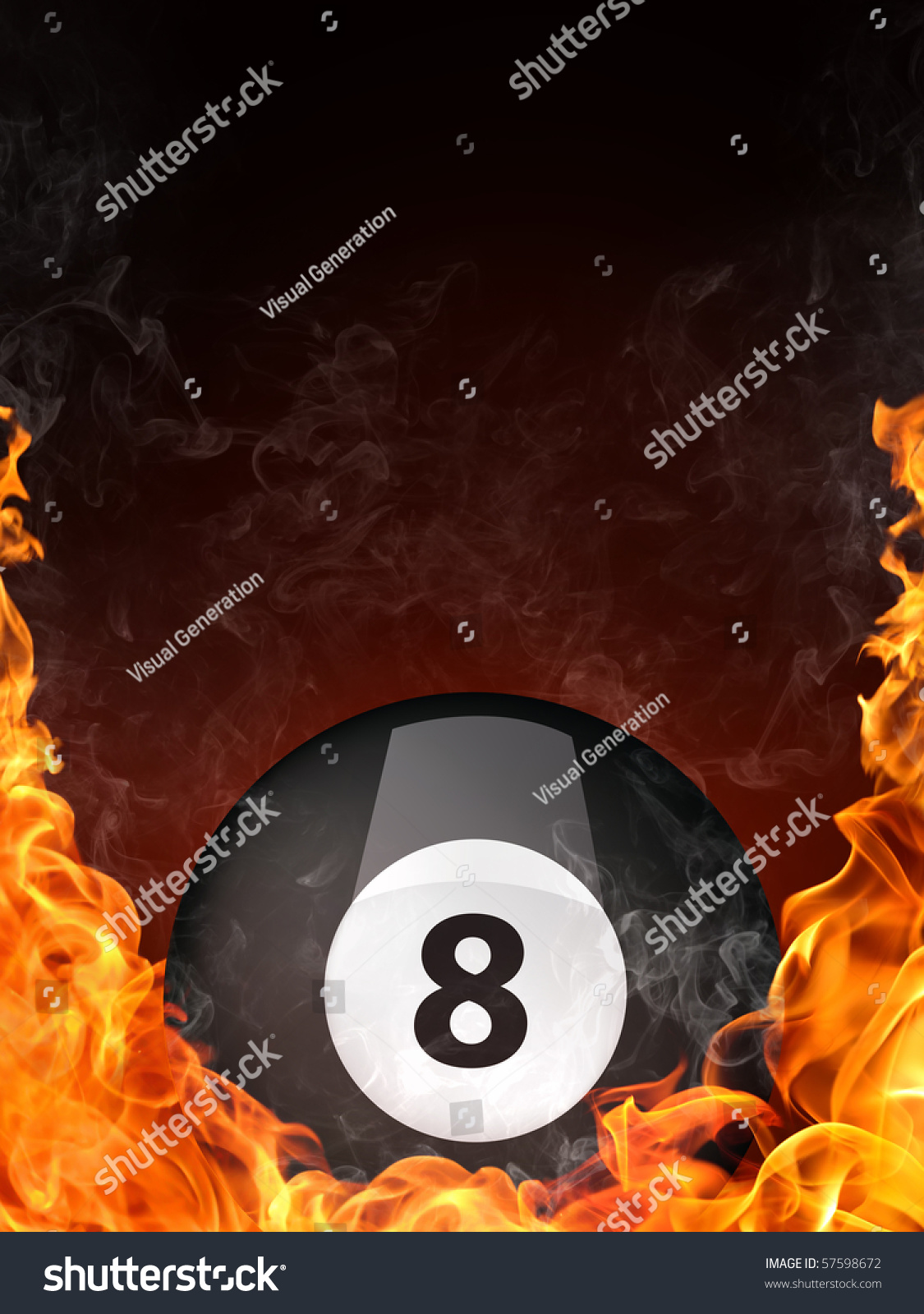 Pool Billiards Ball Fire Computer Graphics Stock Illustration 57598672 ...