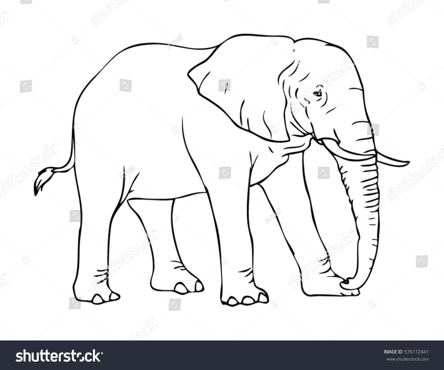 Детский рисунок слона сзади