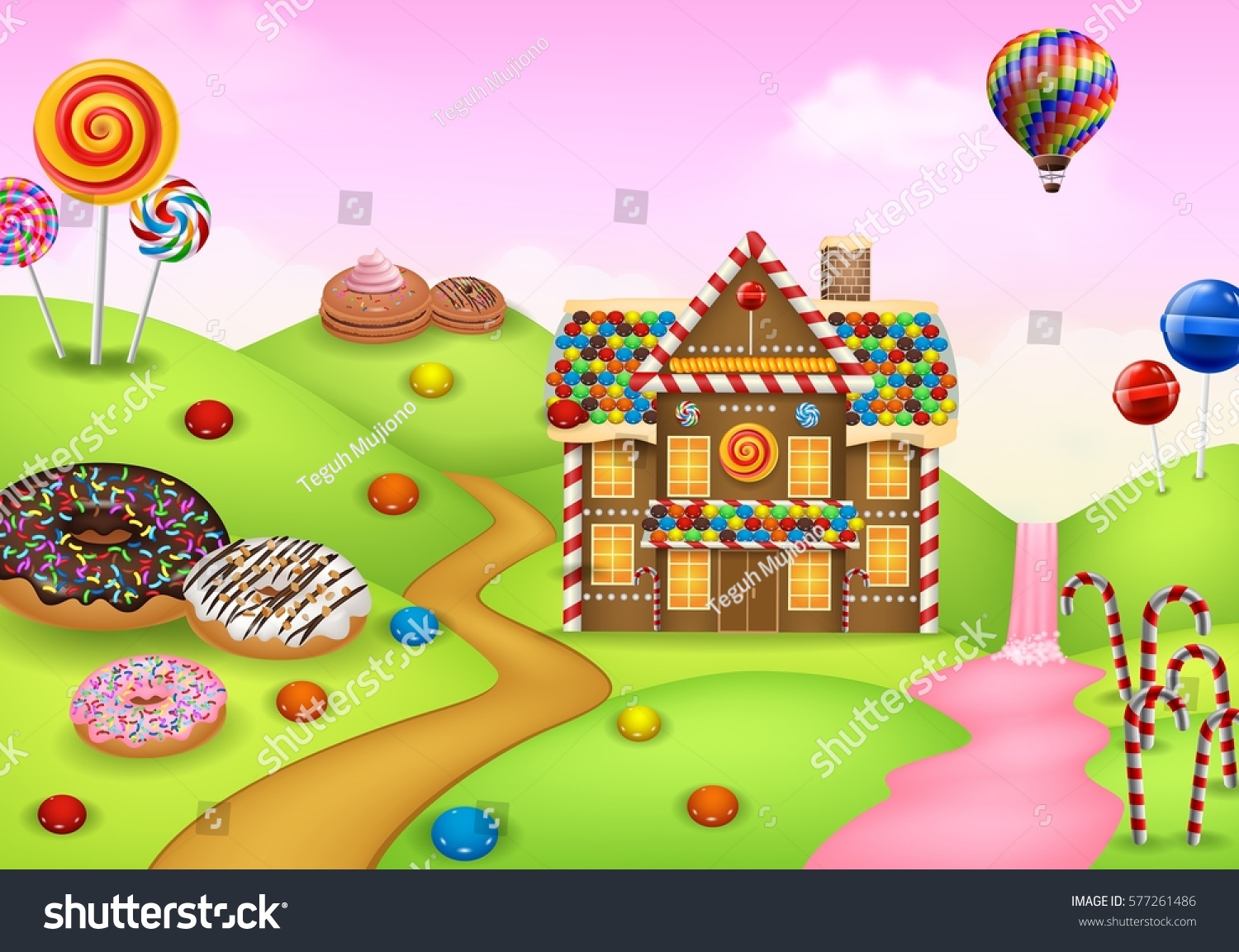 Fantasy Sweet Candyland Stock Illustration 577261486 | Shutterstock