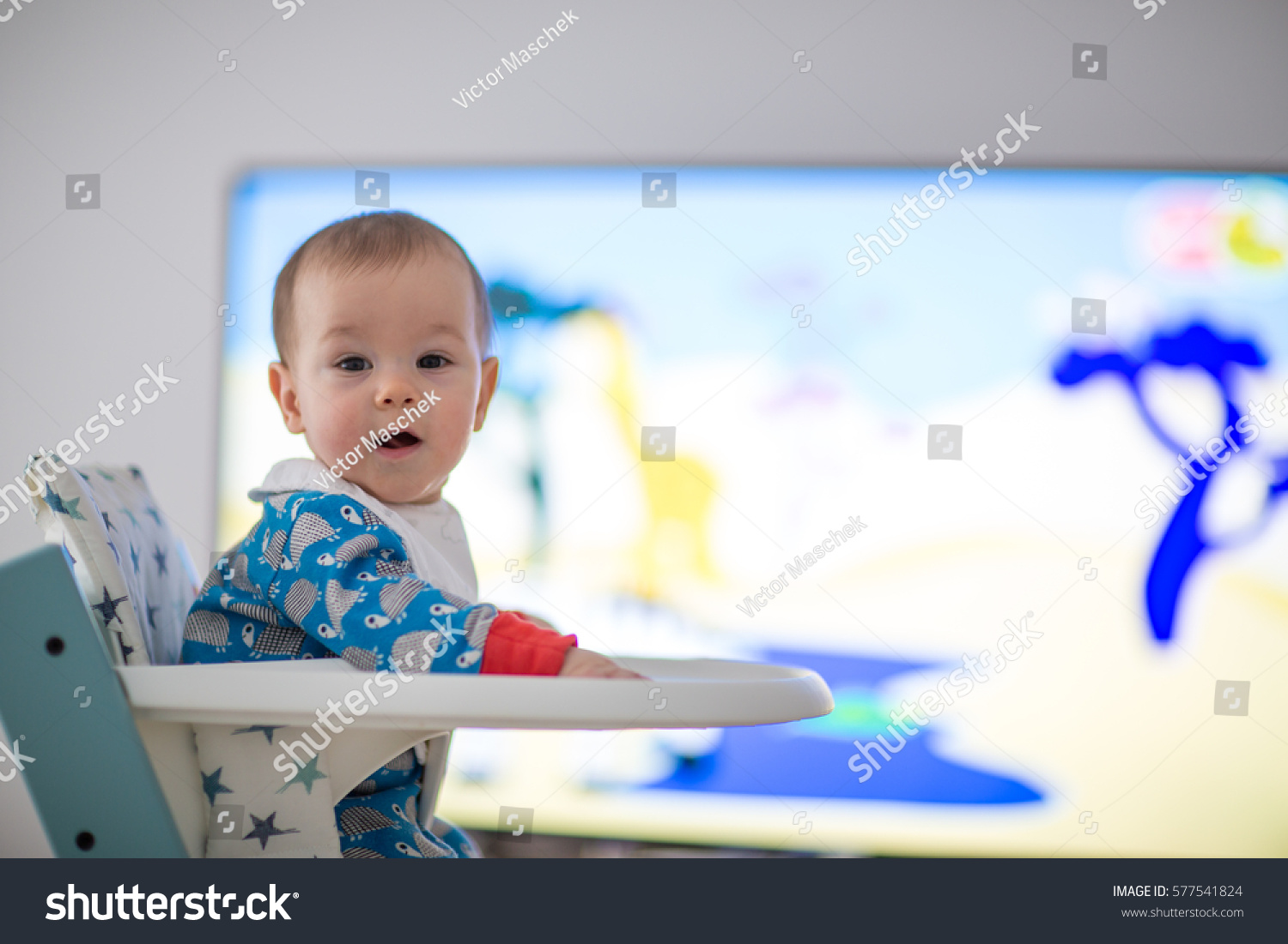 Baby Watching Cartoons On Tv 6 Stock Photo 577541824 | Shutterstock