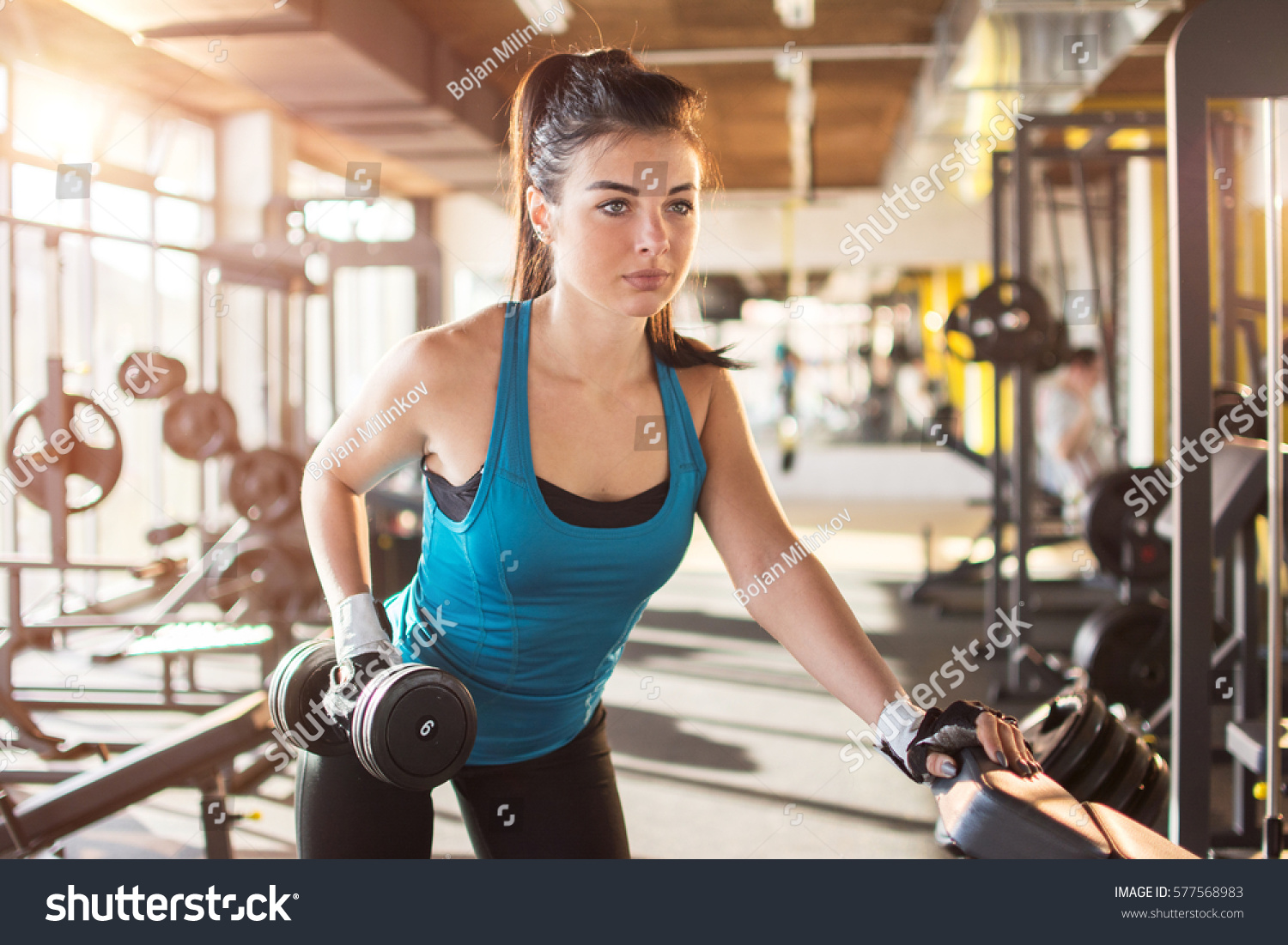 Fitness Woman Lifting Weights Gym Stock Photo 577568983 | Shutterstock