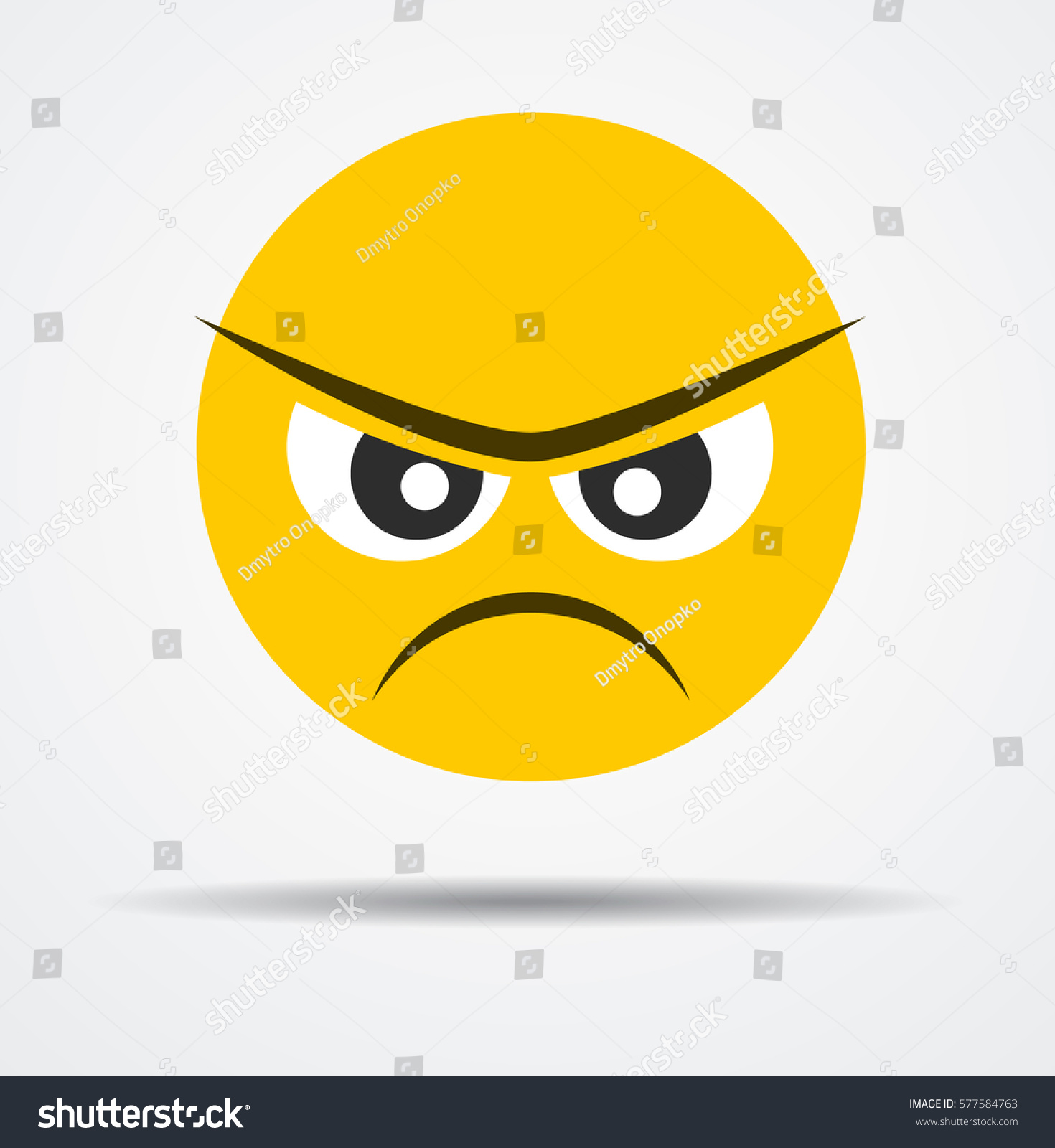 Depressed Emoticon Flat Design Stock Vector (Royalty Free) 577584763 ...