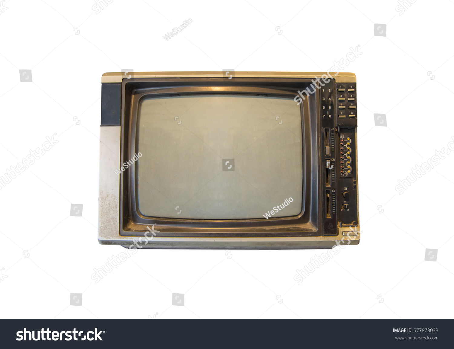 Vintage Tv Television Isolated On White Stock Photo 577873033 ...