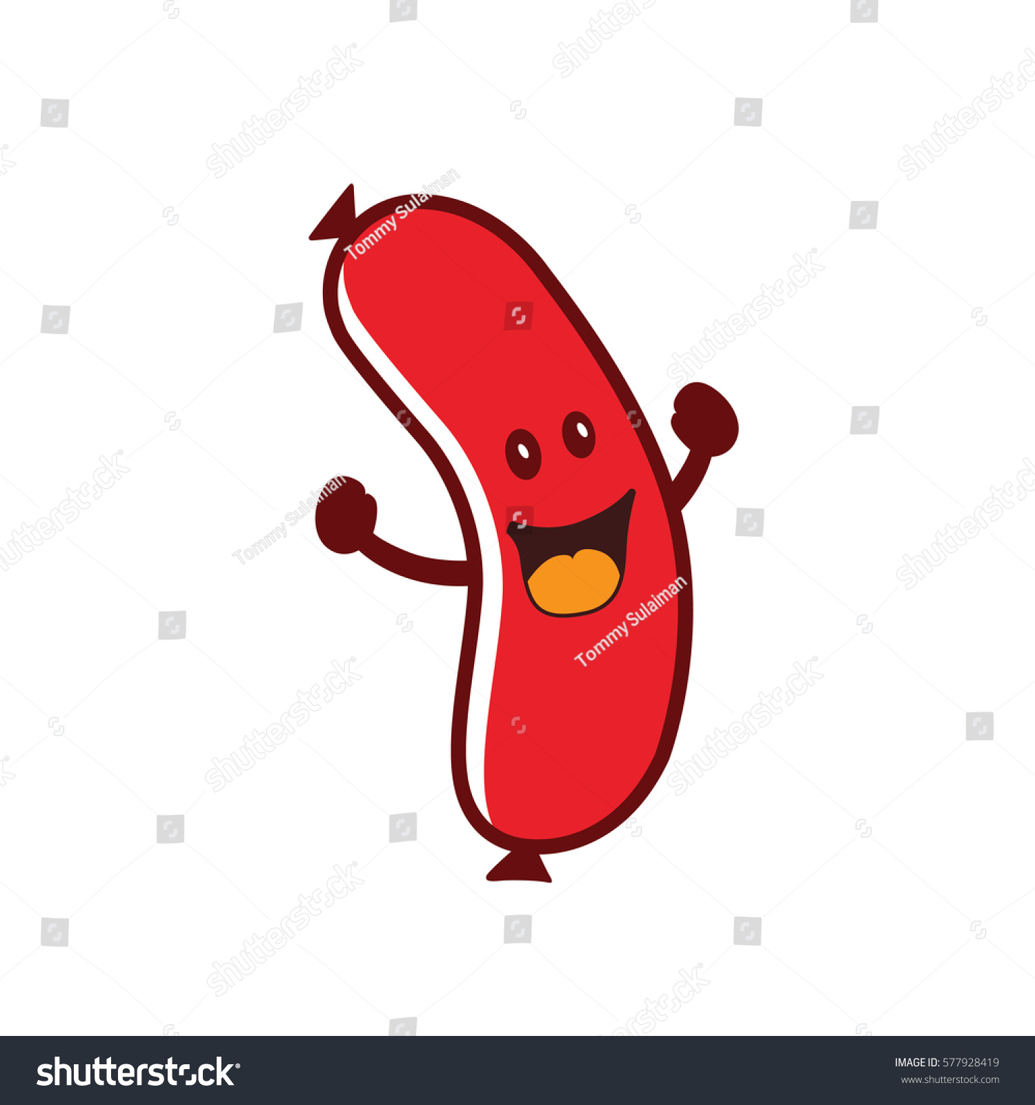 Happy Sausage Cartoon Vector Stock Vector (Royalty Free) 577928419 ...