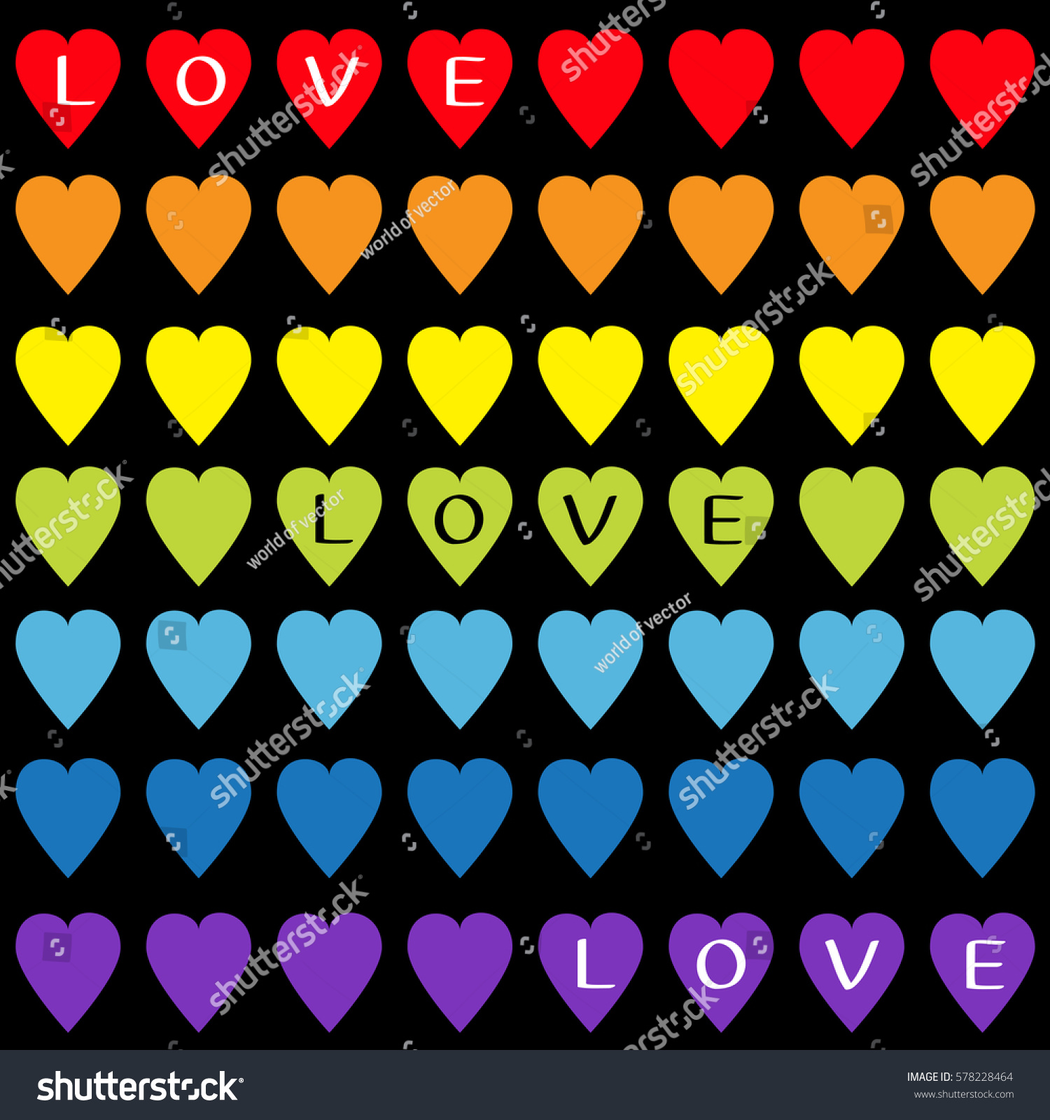 Love Text Rainbow Heart Set Gay Stock Illustration 578228464 Shutterstock 4133