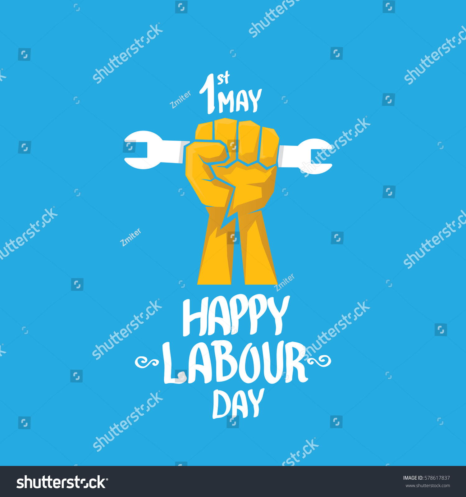 1 May Happy Labour Day Vector Stock Vector (Royalty Free) 578617837 ...