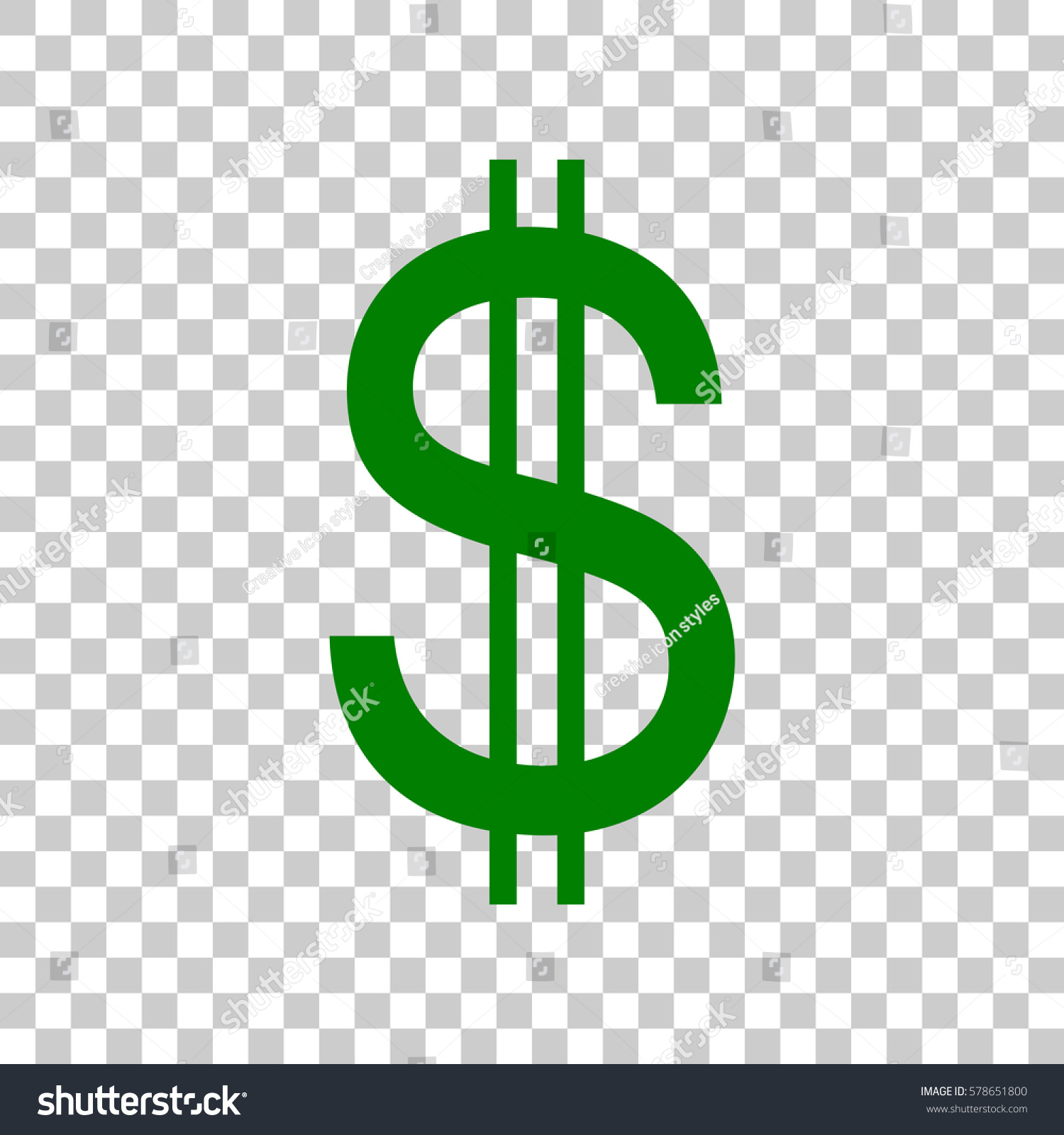 Доллар логотип зеленый