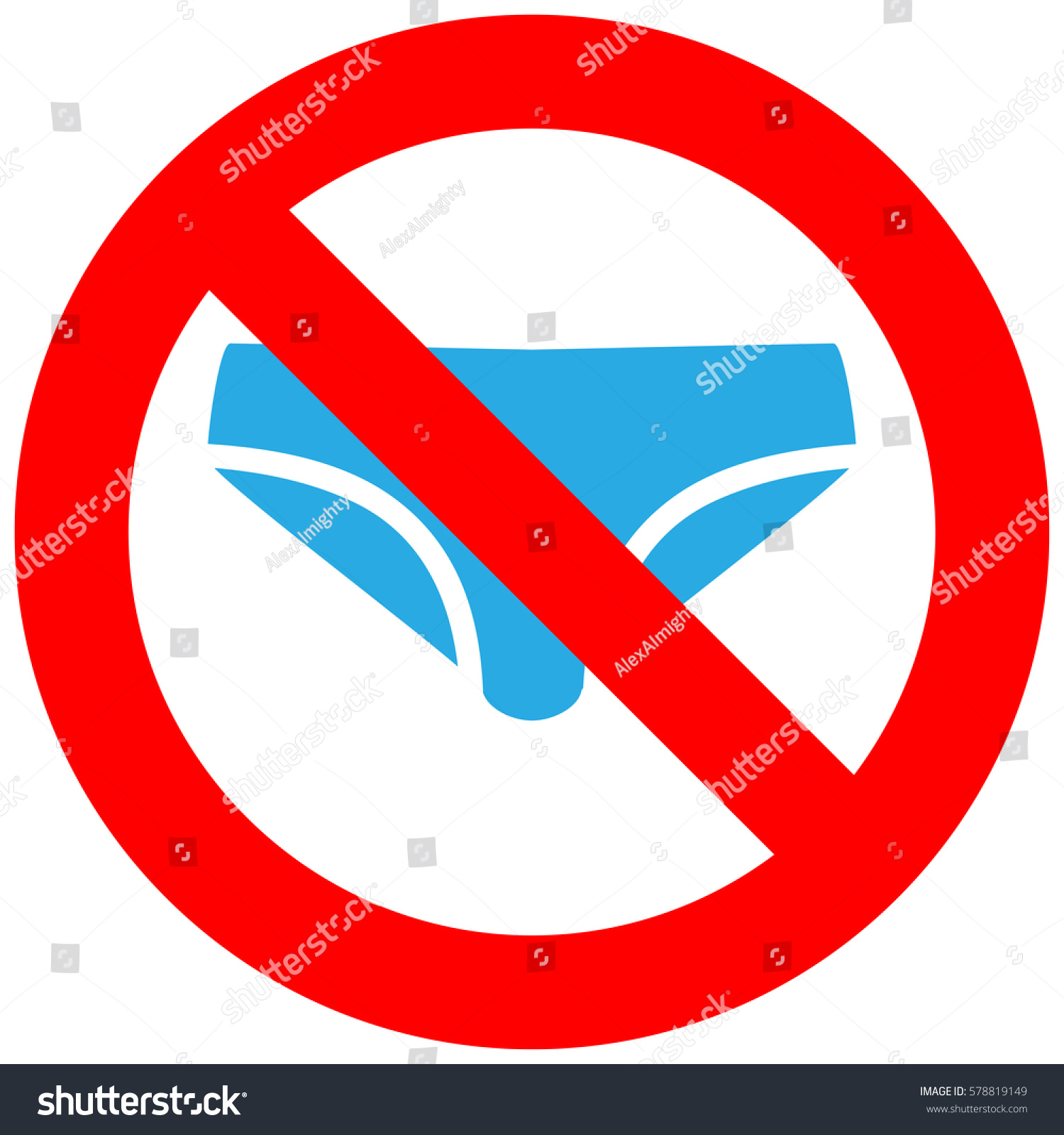 Forbidden Sign Bikini Icon Isolated On Stock Illustration 578819149 ...