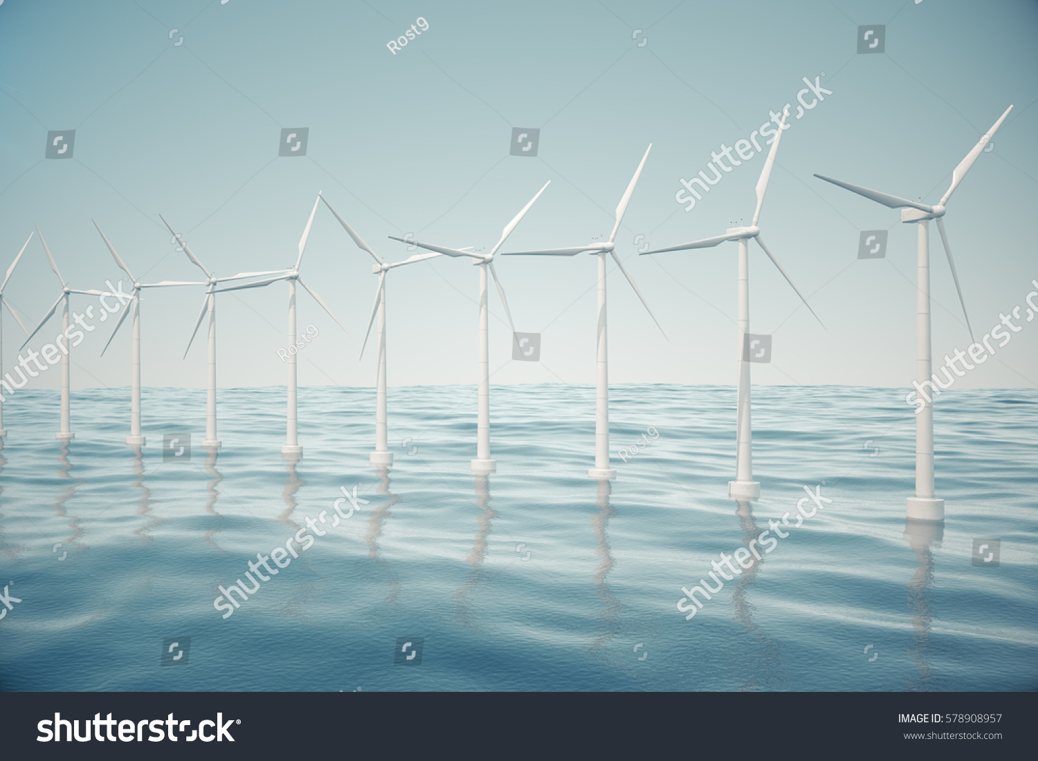 Offshore Wind Farm Turbines Caught Sunset Stock Illustration 578908957 Shutterstock 5945