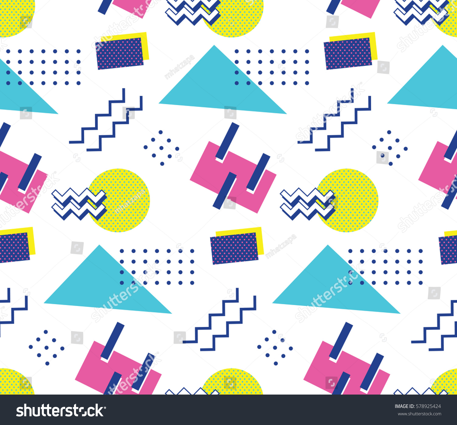 90s Style Seamless Pattern Stock Vector (Royalty Free) 578925424 ...