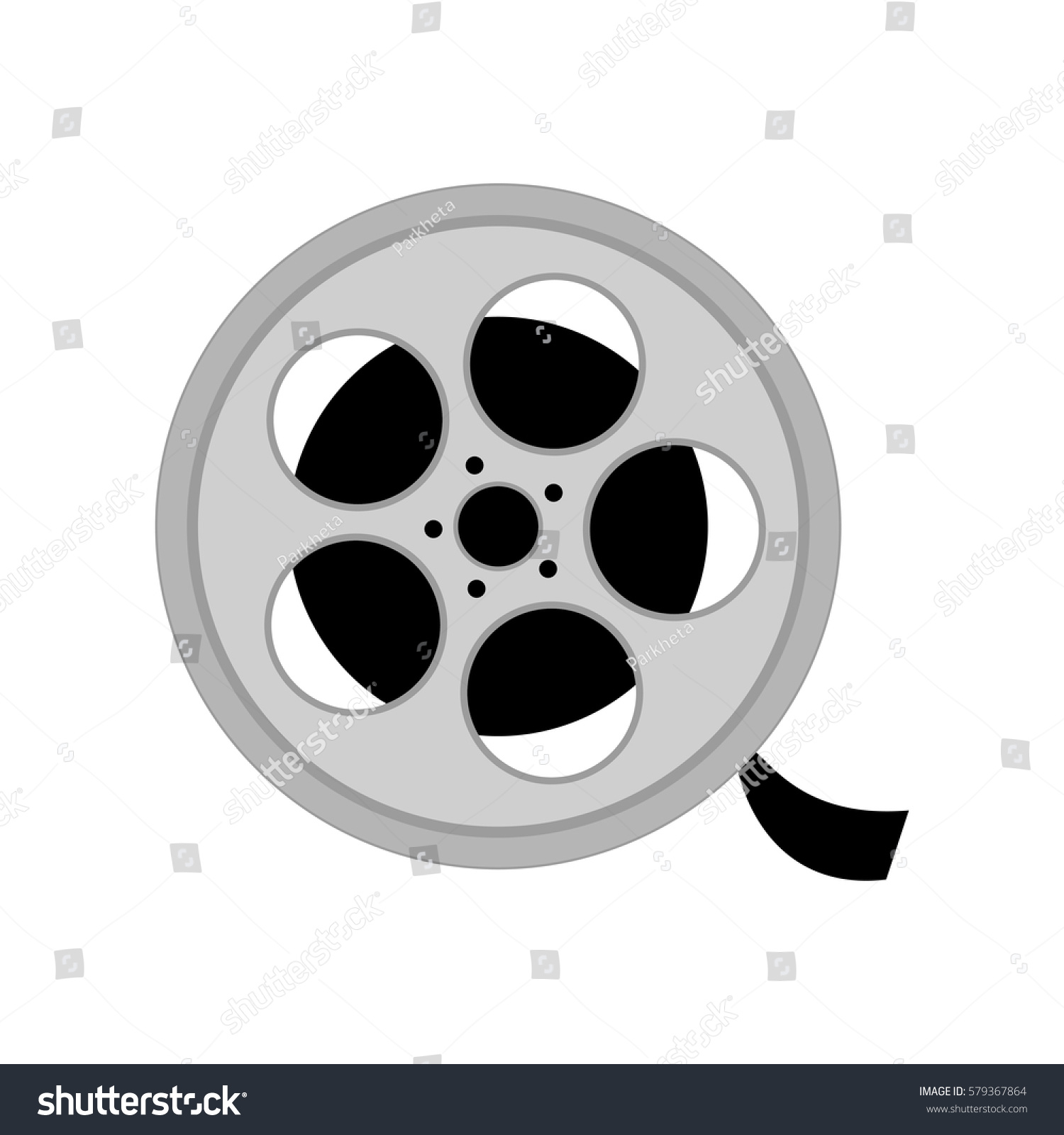 Reel Film On White Background Vector Stock Vector (Royalty Free ...